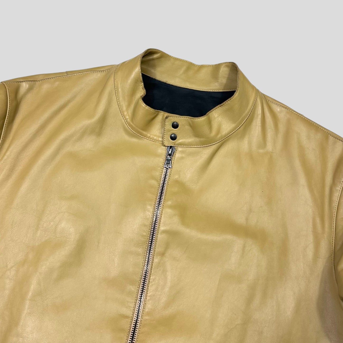 Neil Barrett AW00 Caramel Leather Moto Slingbag Jacket - L