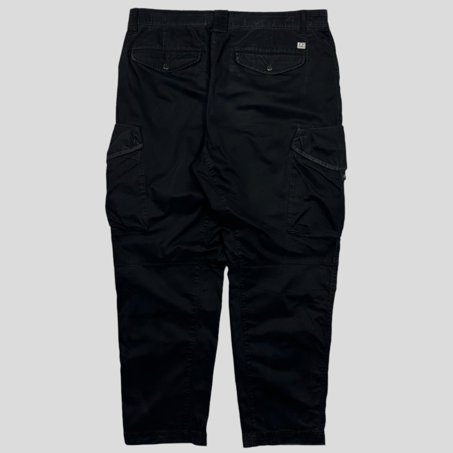 CP Company AW21 Black Cargo Moleskin Combat Trousers - 36-38