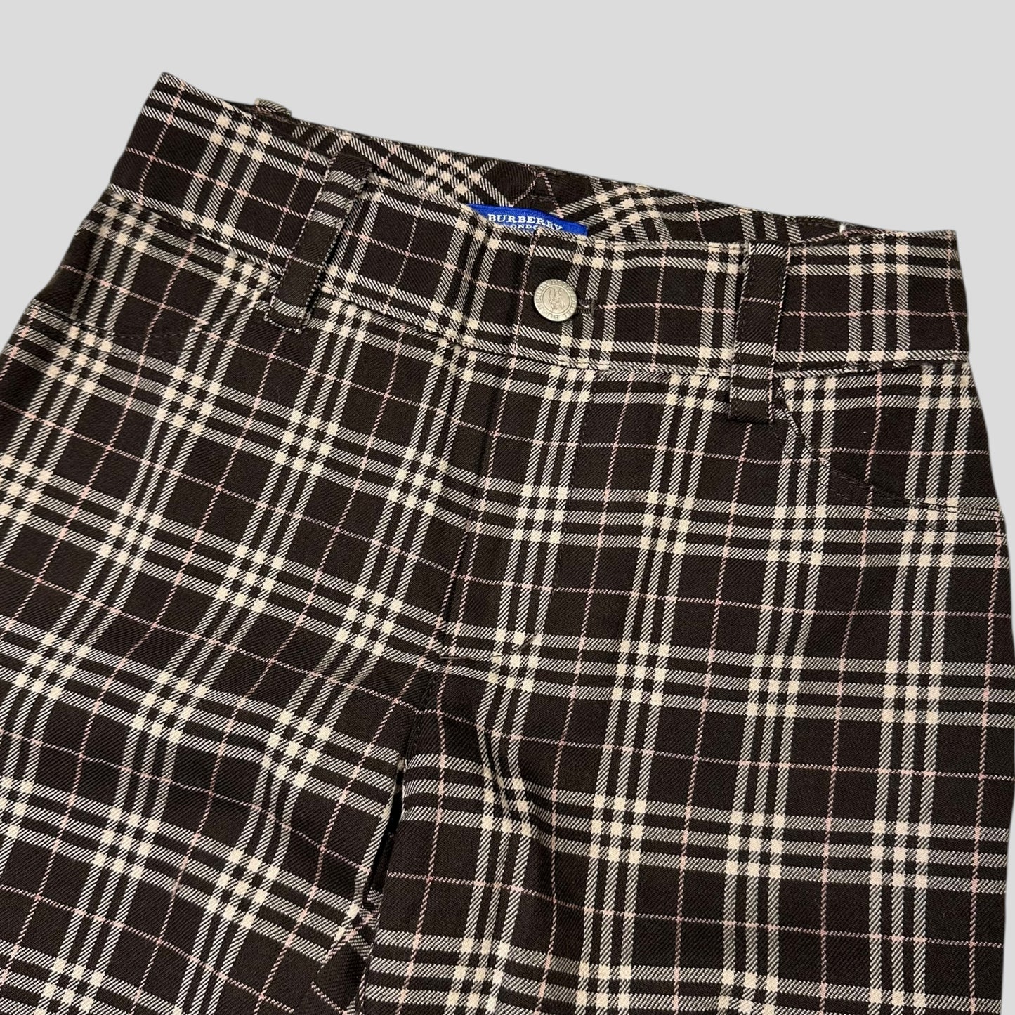 Burberry 00’s Pink Prorsum Logo Nova Check Capri Trousers - UK6