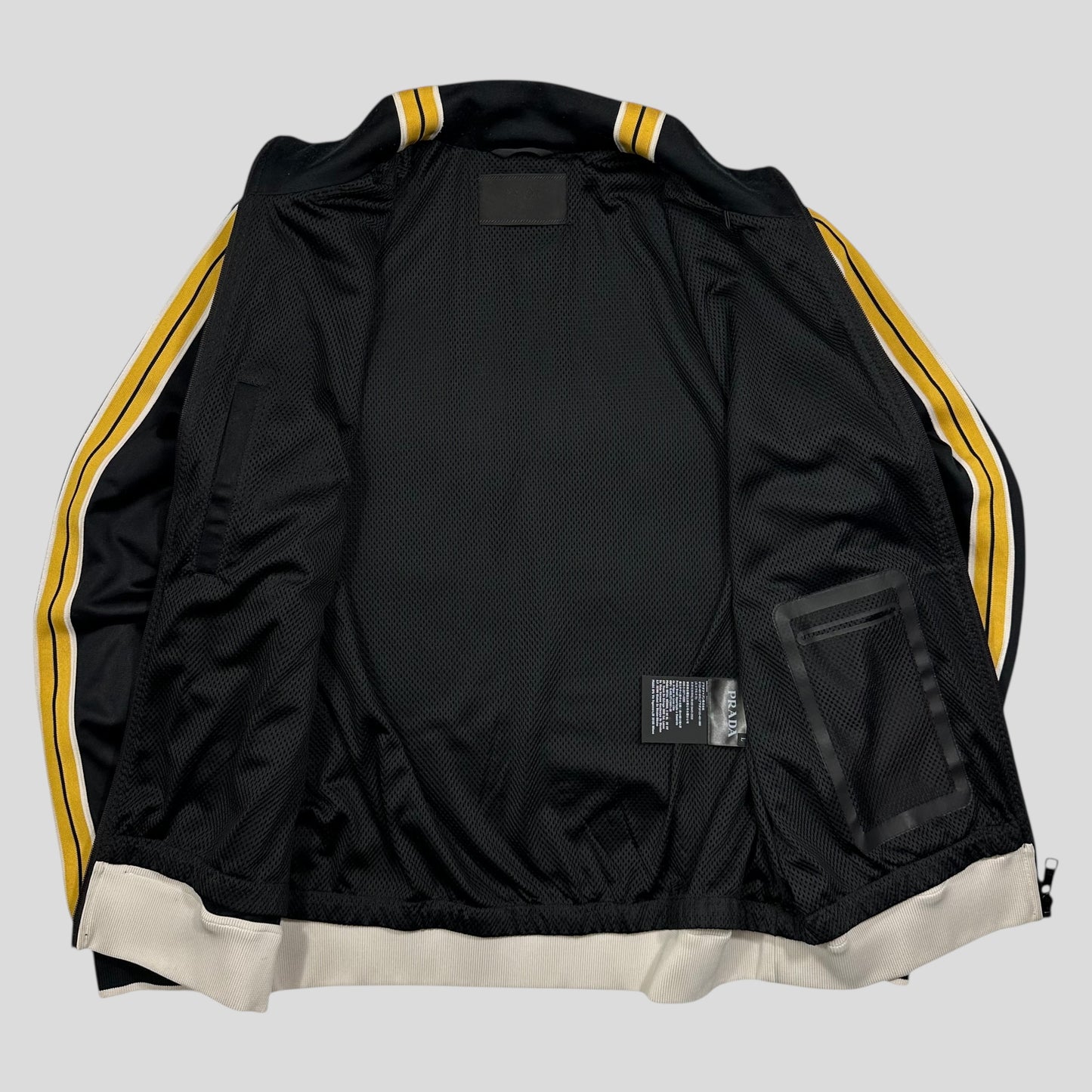 Prada 2018 Rubber Race Logo Striped Seam Track Jacket - L (M)