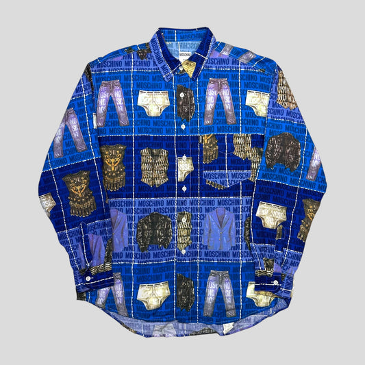 Moschino Jeans 1996 Clothes Print Shirt - L