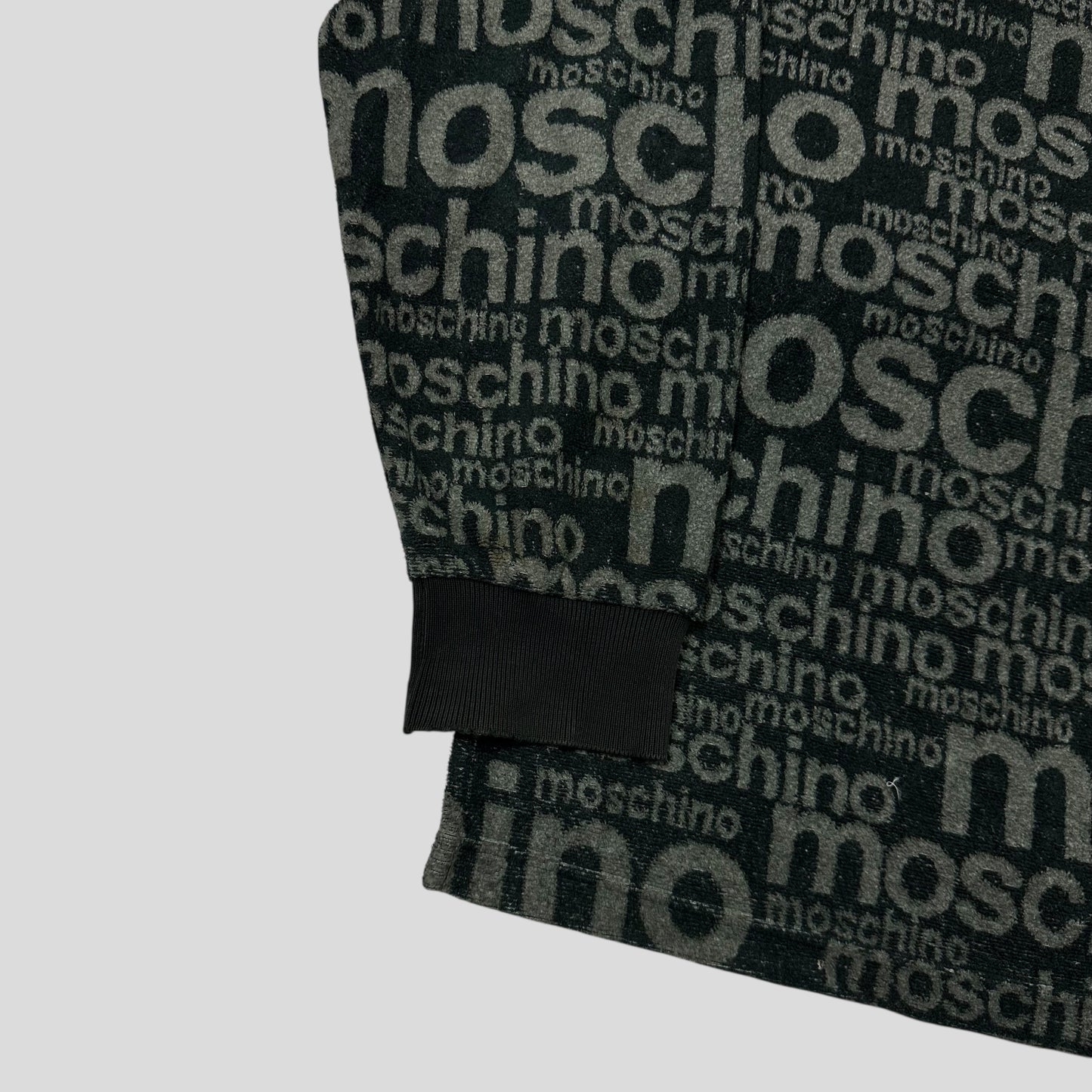 Moschino Jeans 1998 Spellout Logo Teddy Cotton Fleece Jumper - L/XL