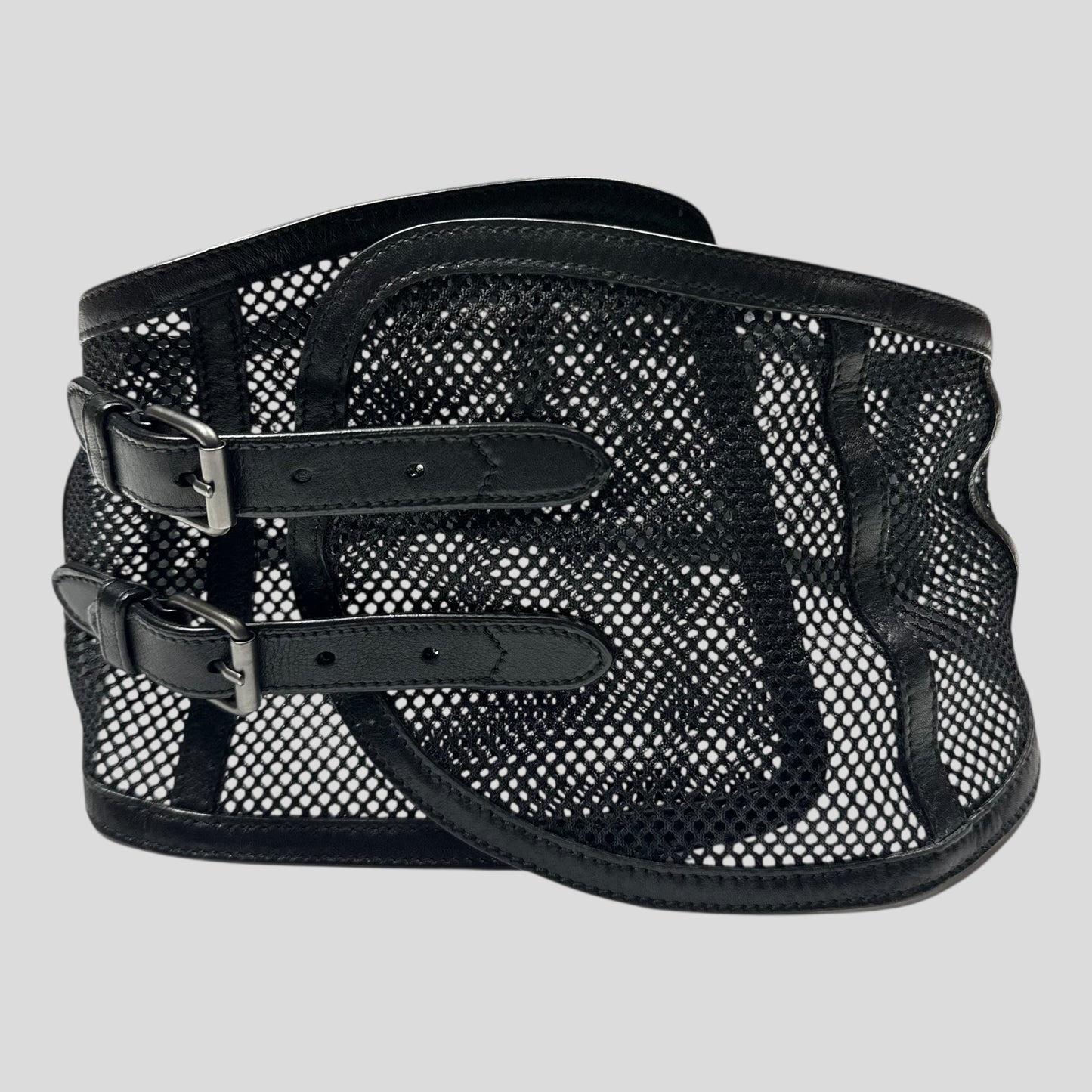 Prada SS00 Leather + Mesh Corset Runway Belt