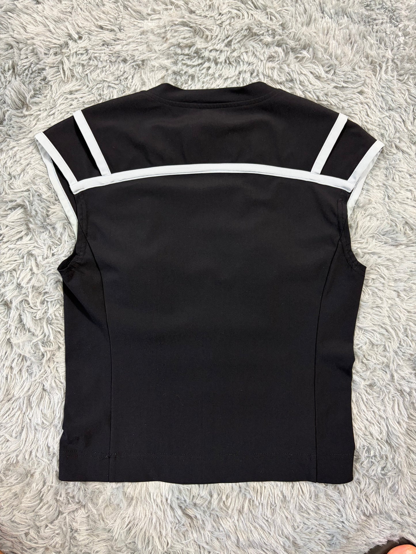 Prada Sport 00’s Kimono Style Piped Nylon Stretchy Top - S/M