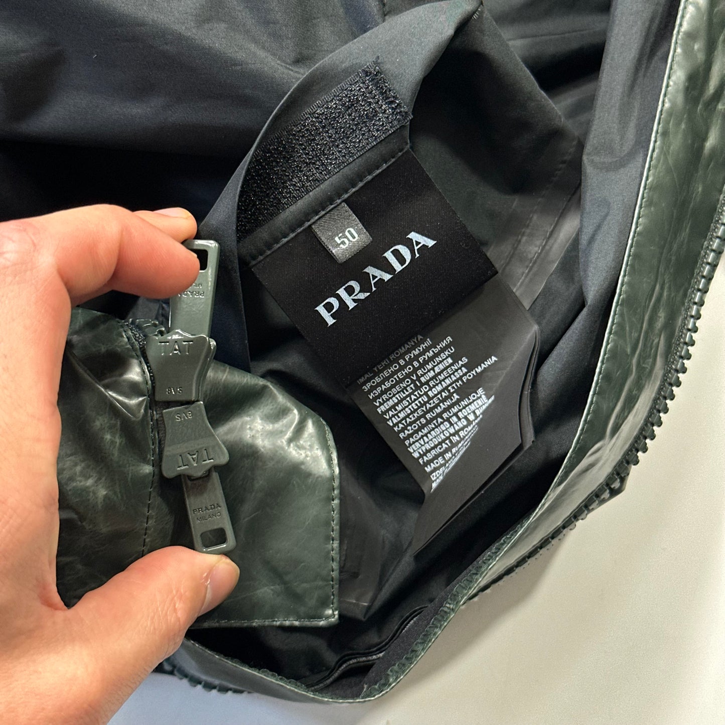 Prada Milano 2015 Taped Seam Toffee Wrapper Technical Jacket - IT50