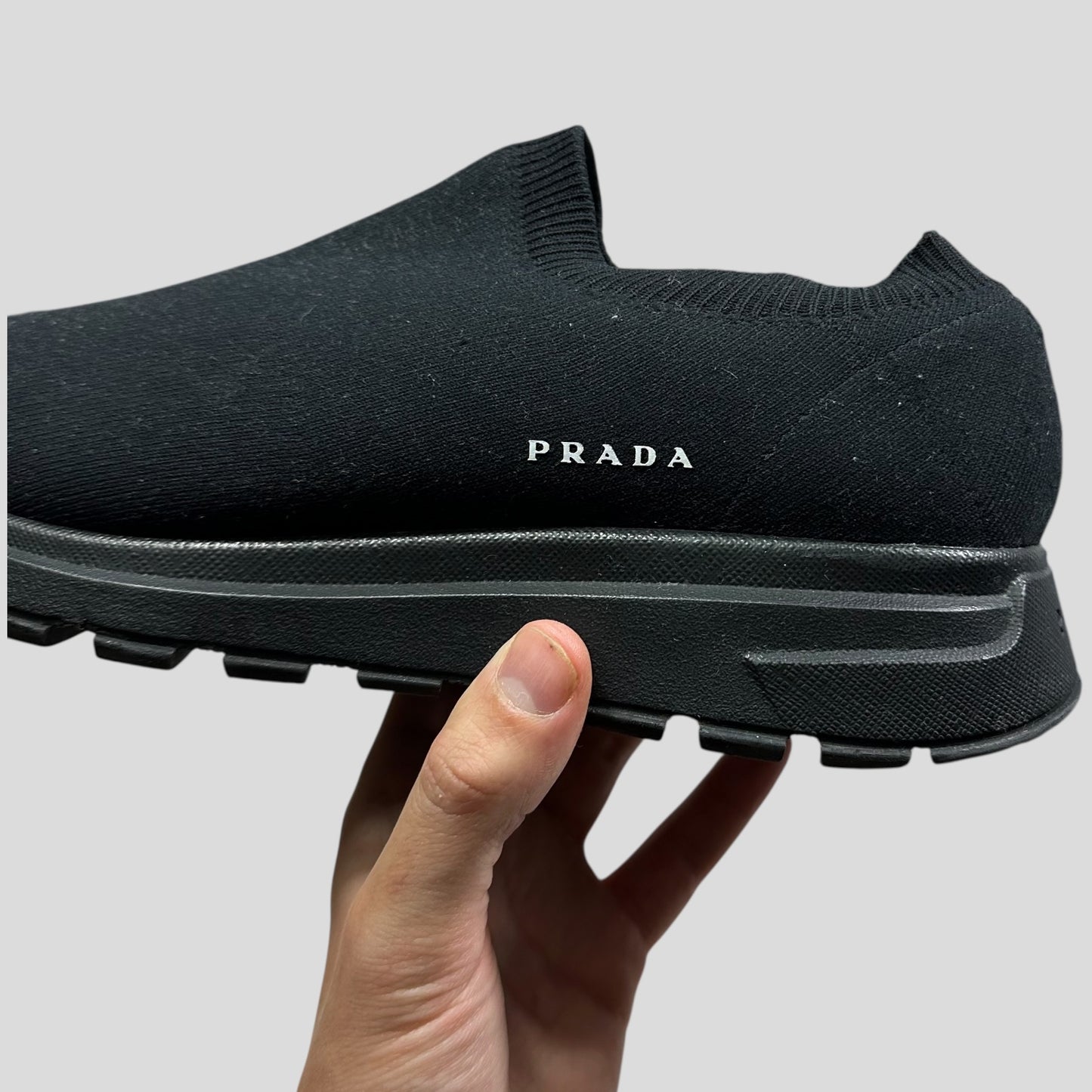 Prada 2019 Knit Fabric Sock Trainer - UK8