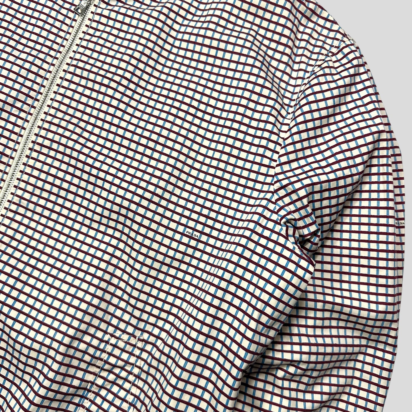 Prada SS08 Grid Checkered Multi Logo Bomber Jacket - IT52 (M/L)
