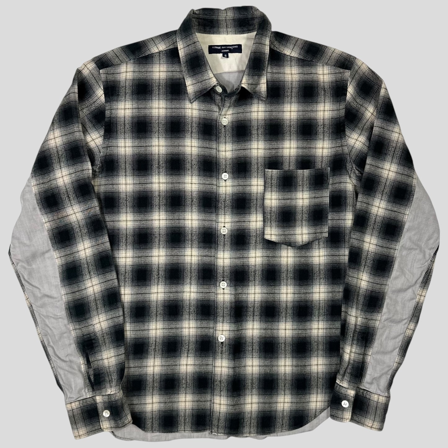 Comme Des Garçons Homme 2009 Shadow Plaid Panelled Flannel Shirt - S/M