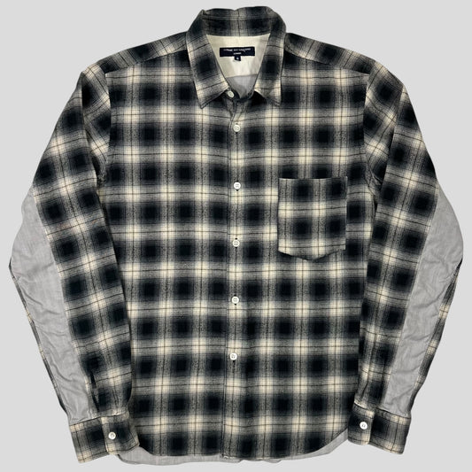 Comme Des Garçons Homme 2009 Shadow Plaid Panelled Flannel Shirt - S/M