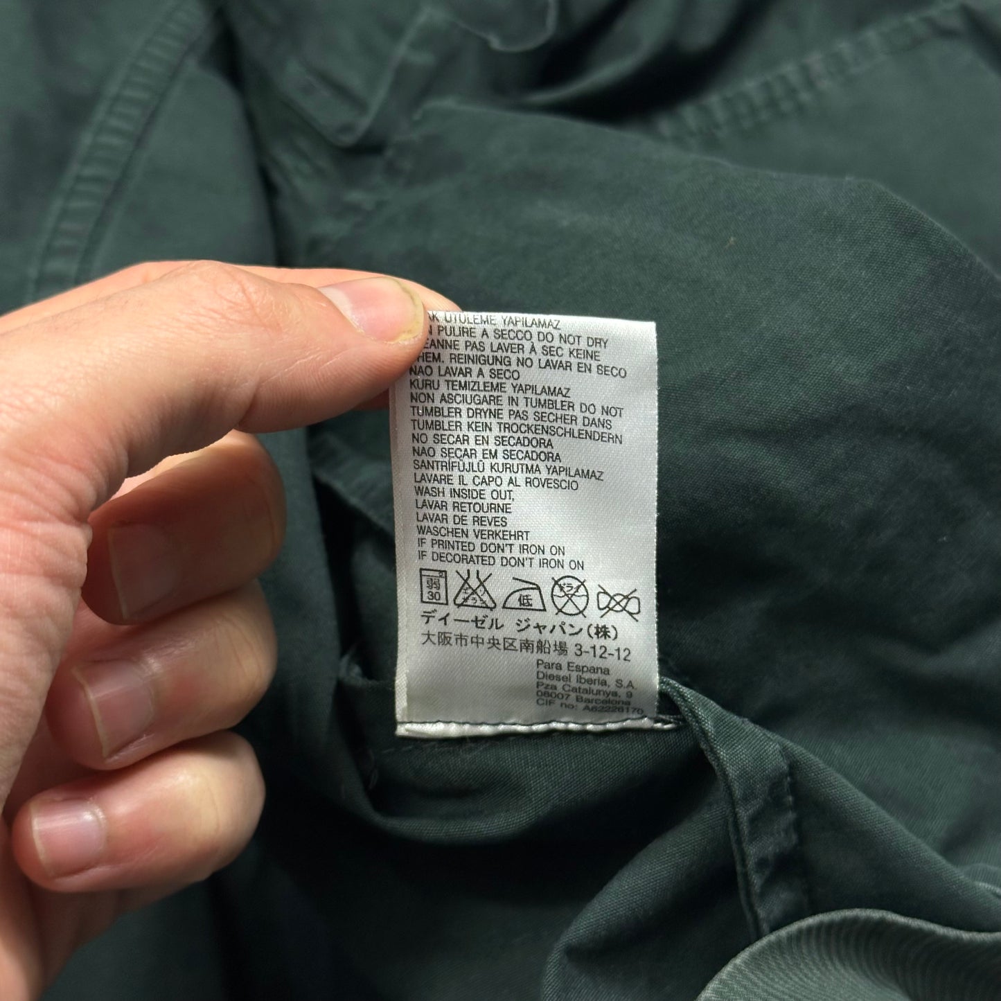 Diesel 00’s Green Cotton Multipocket Cargo Moto Jacket - L