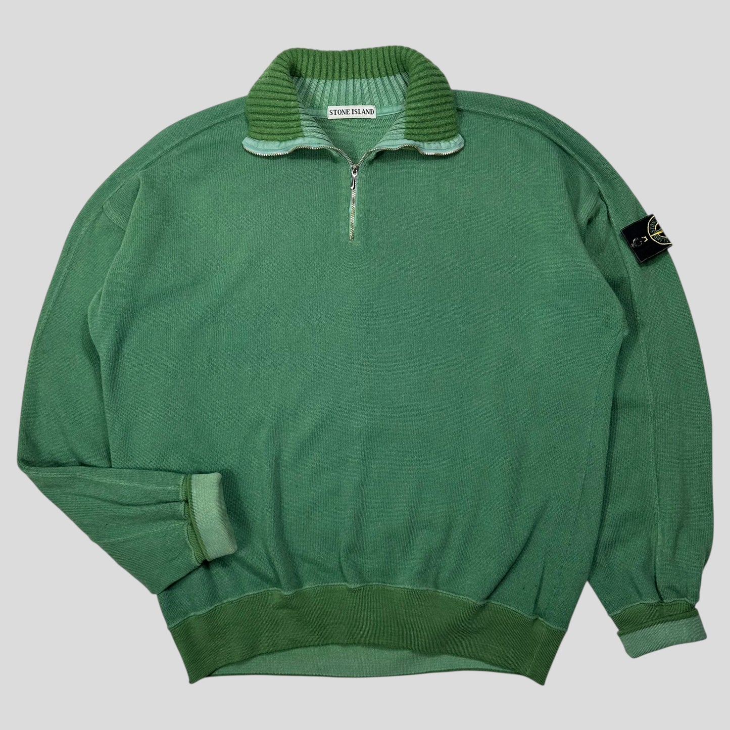 Stone Island 1988 Thick 1/4 Zip Two-tone Pullover Knit - L