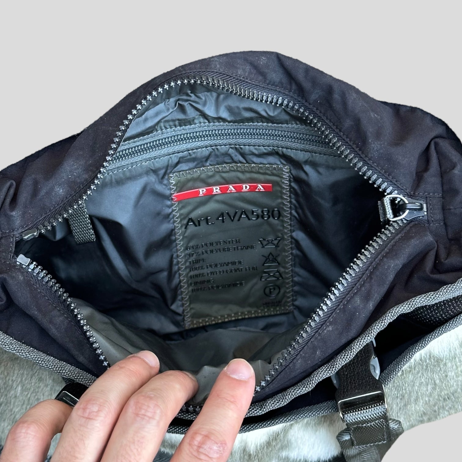 Prada Sport 2004 Eskimo Goat Fur Technical Handbag – Warmwaves