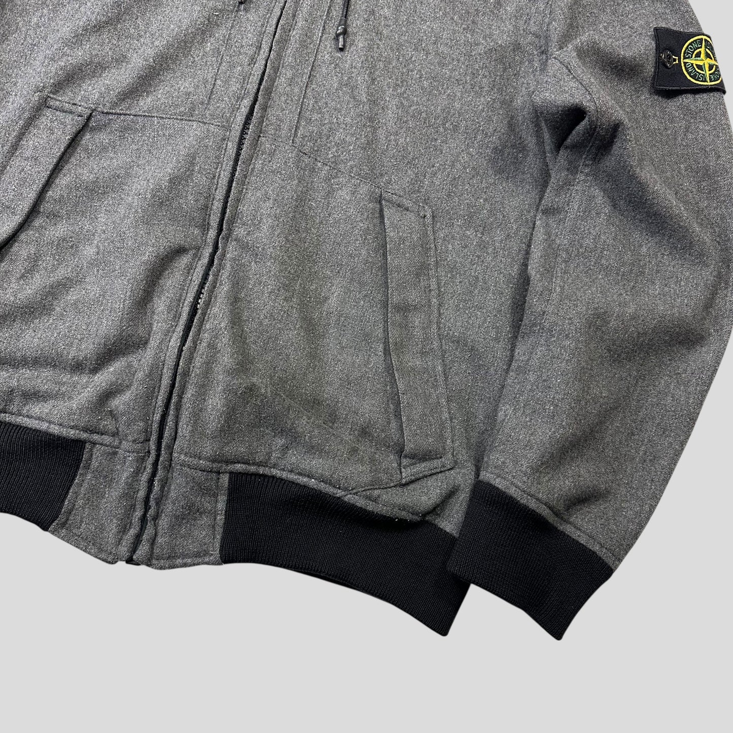 Stone Island AW14 Mélange Wool Poly Double Hood Jacket - L