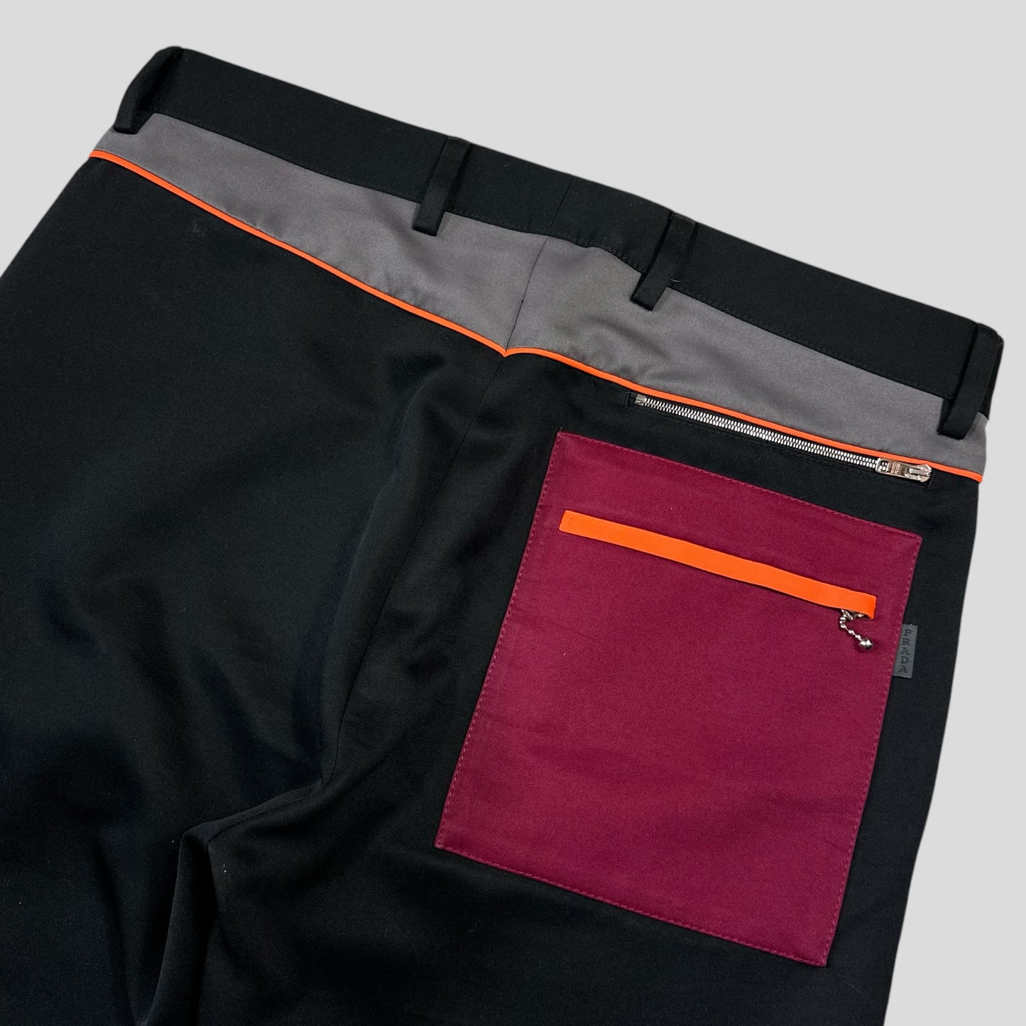 Prada Milano SS16 Runway Colourblock Technical Polyester  Trousers - IT48