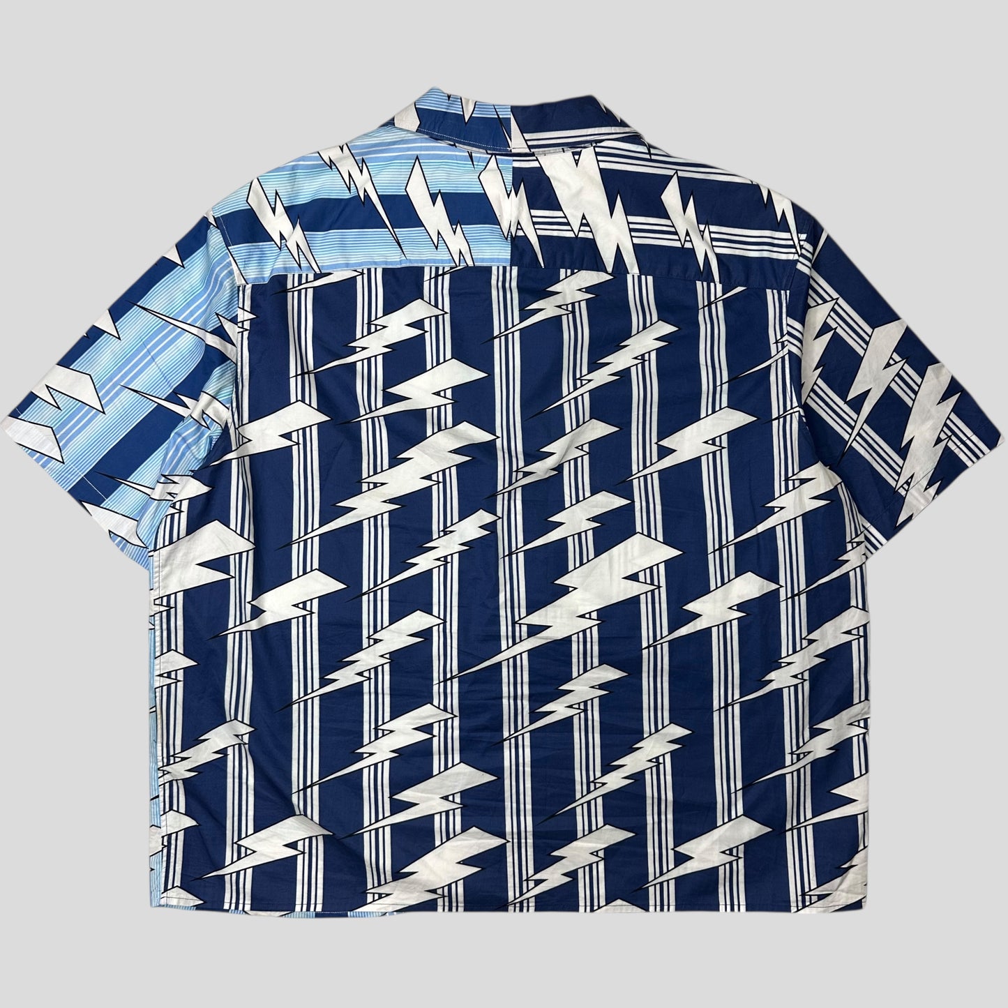 Neil Barrett 2023 Boxy Cuban Split Lightning Bolt Shirt - XL