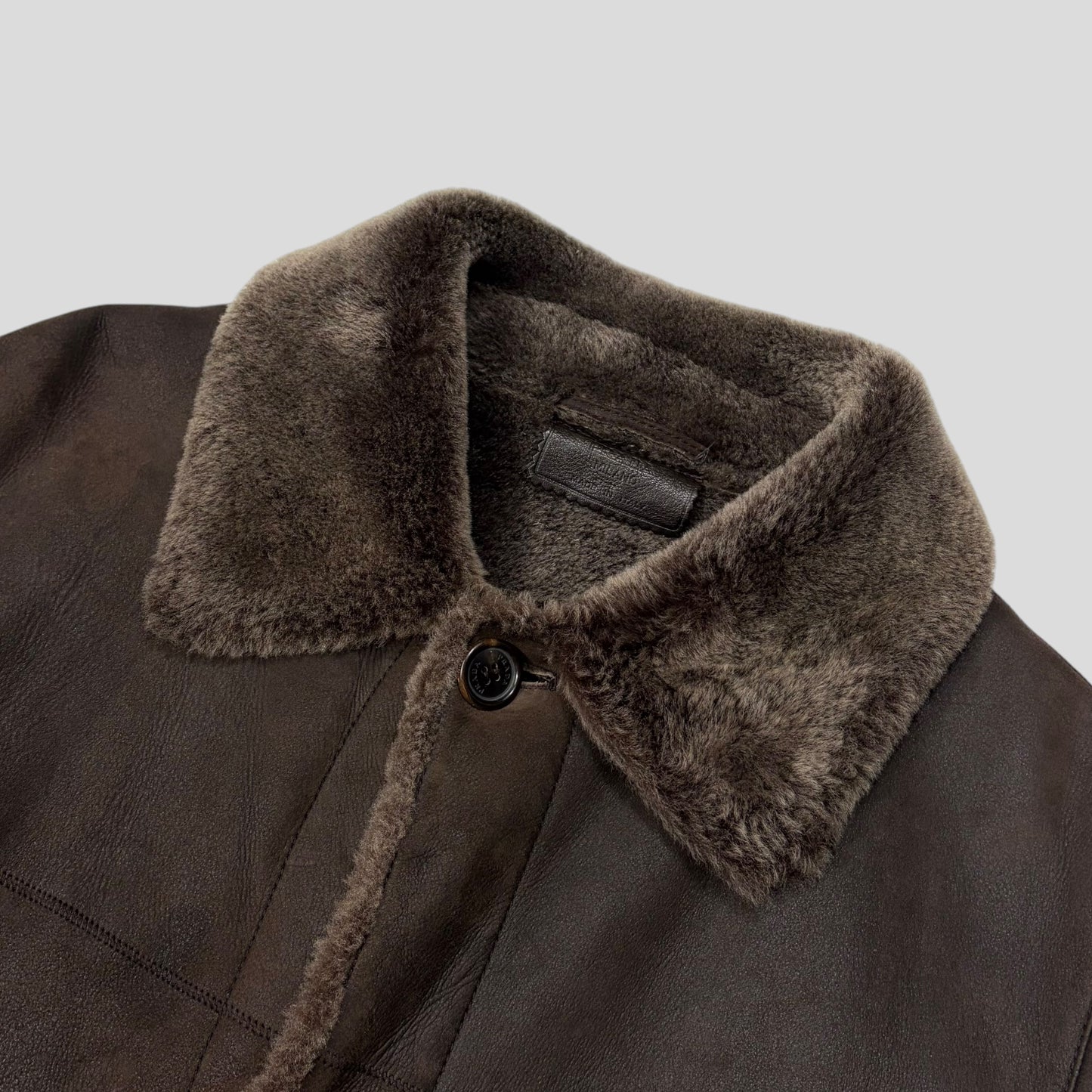 Prada Milano AW03 Shearling Sheepskin Leather Full Length Coat - M