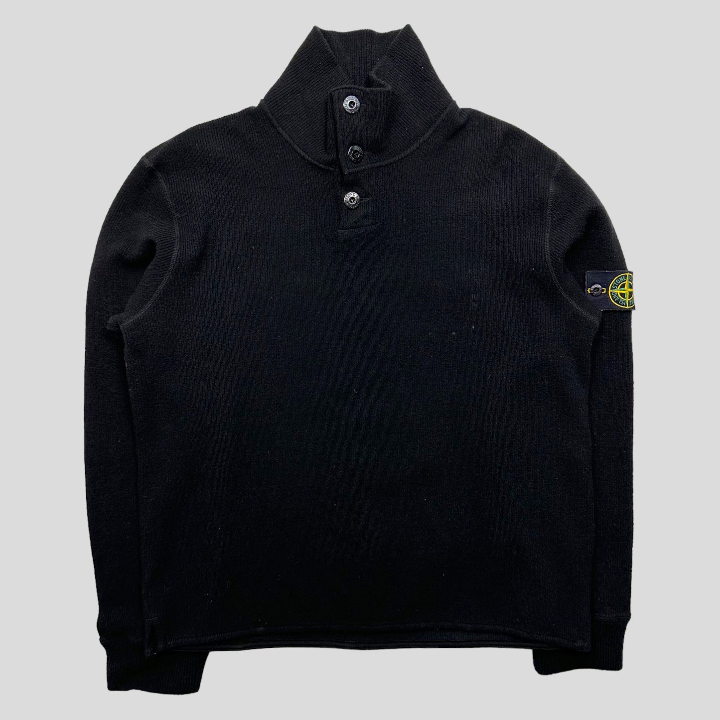 Stone Island AW01 Ribbed Wool 1/4 Pullover - M