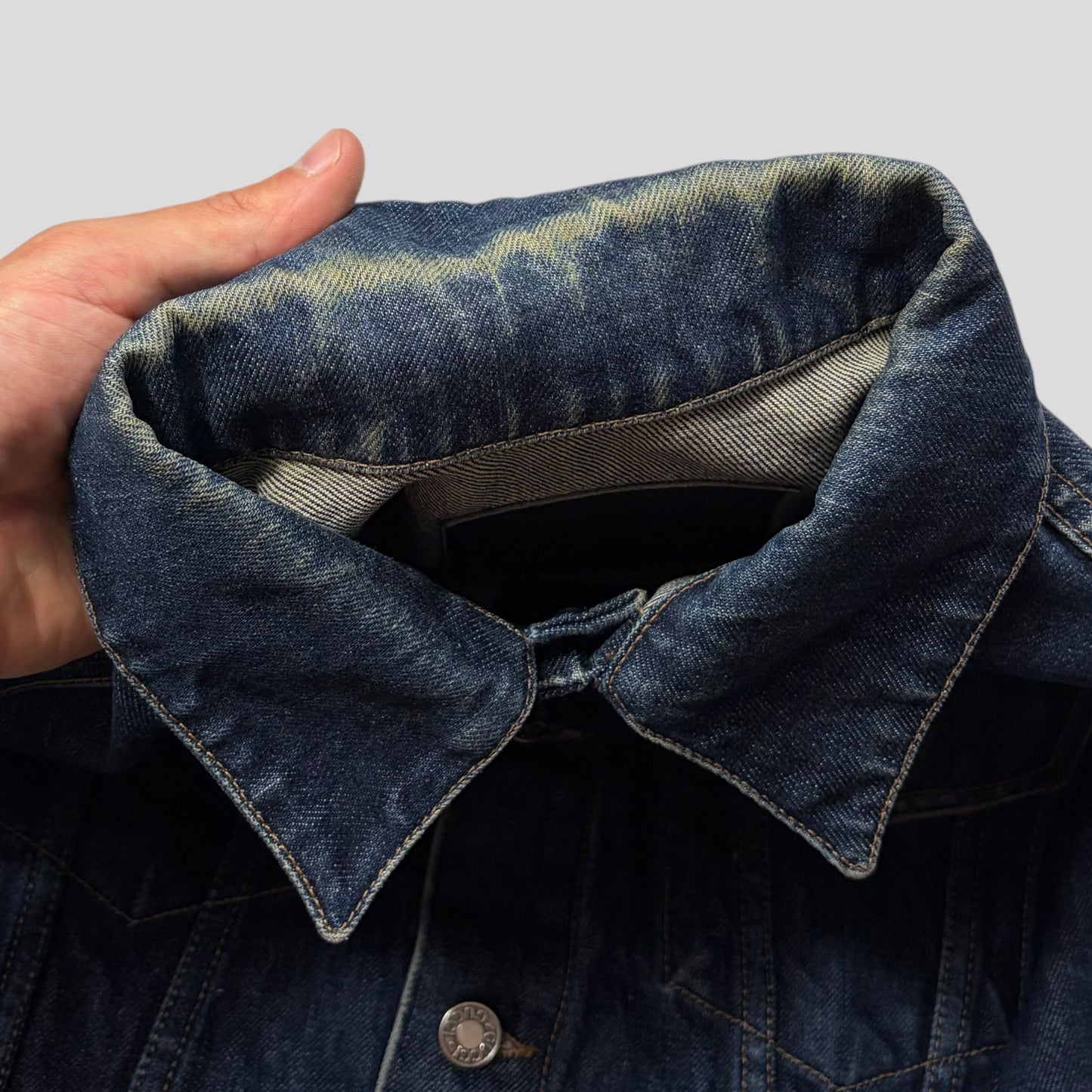 Gucci by Tom Ford 00’s Web Stripe Boxy Denim Mens Jacket - IT46