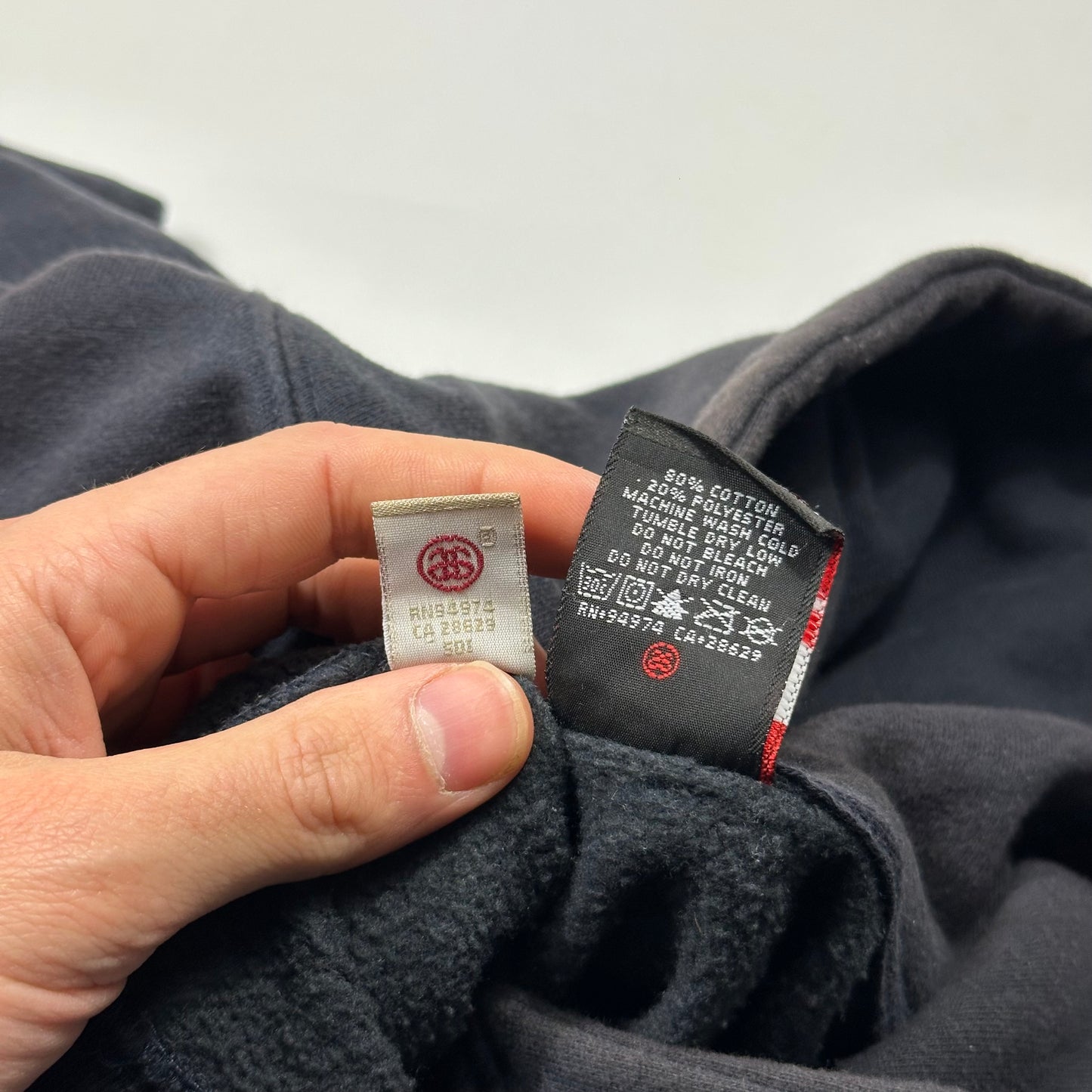 Stussy 00’s Embroidered Appliqué Monogram Logo Boxy Hoodie - S/M