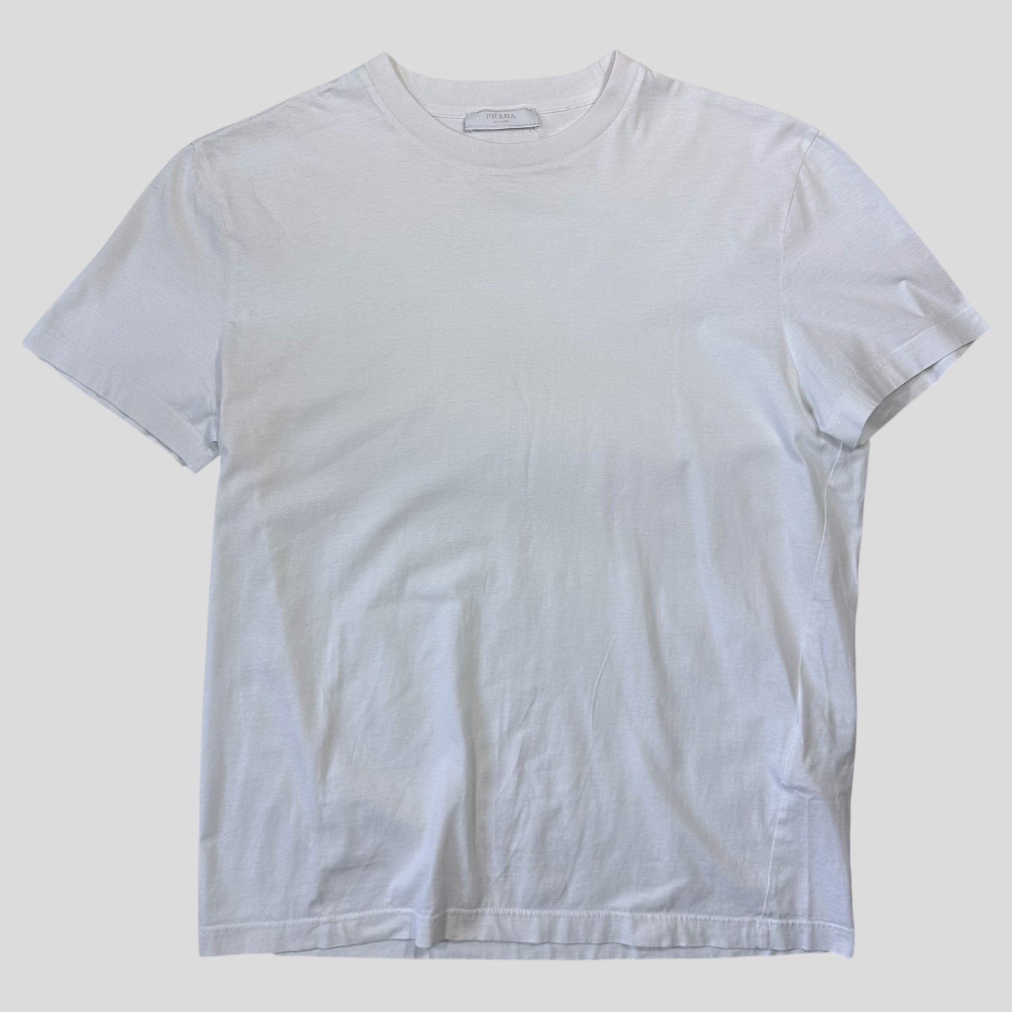Prada 2019 Double Logo White Triangle T-shirt - M