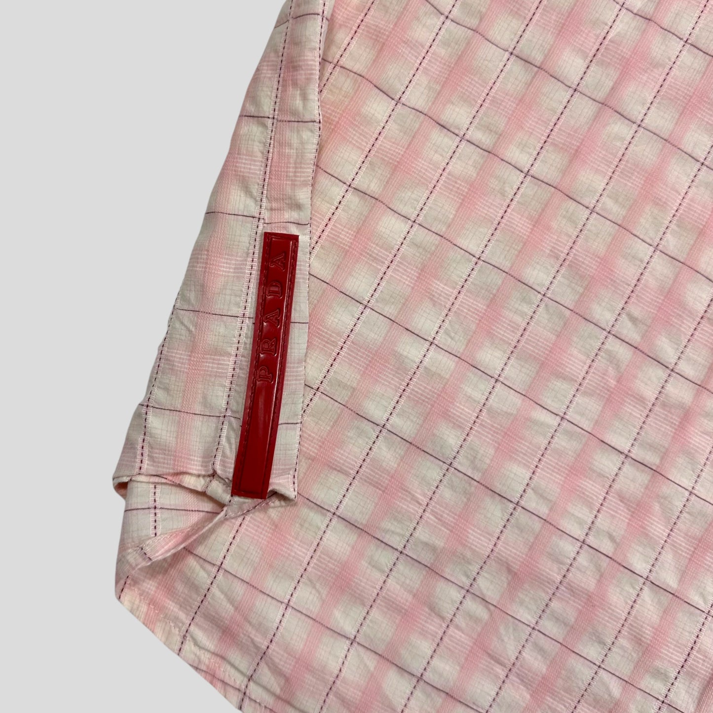Prada Sport 00’s Pink Tartan Checker Ventilated Shirt - L/XL