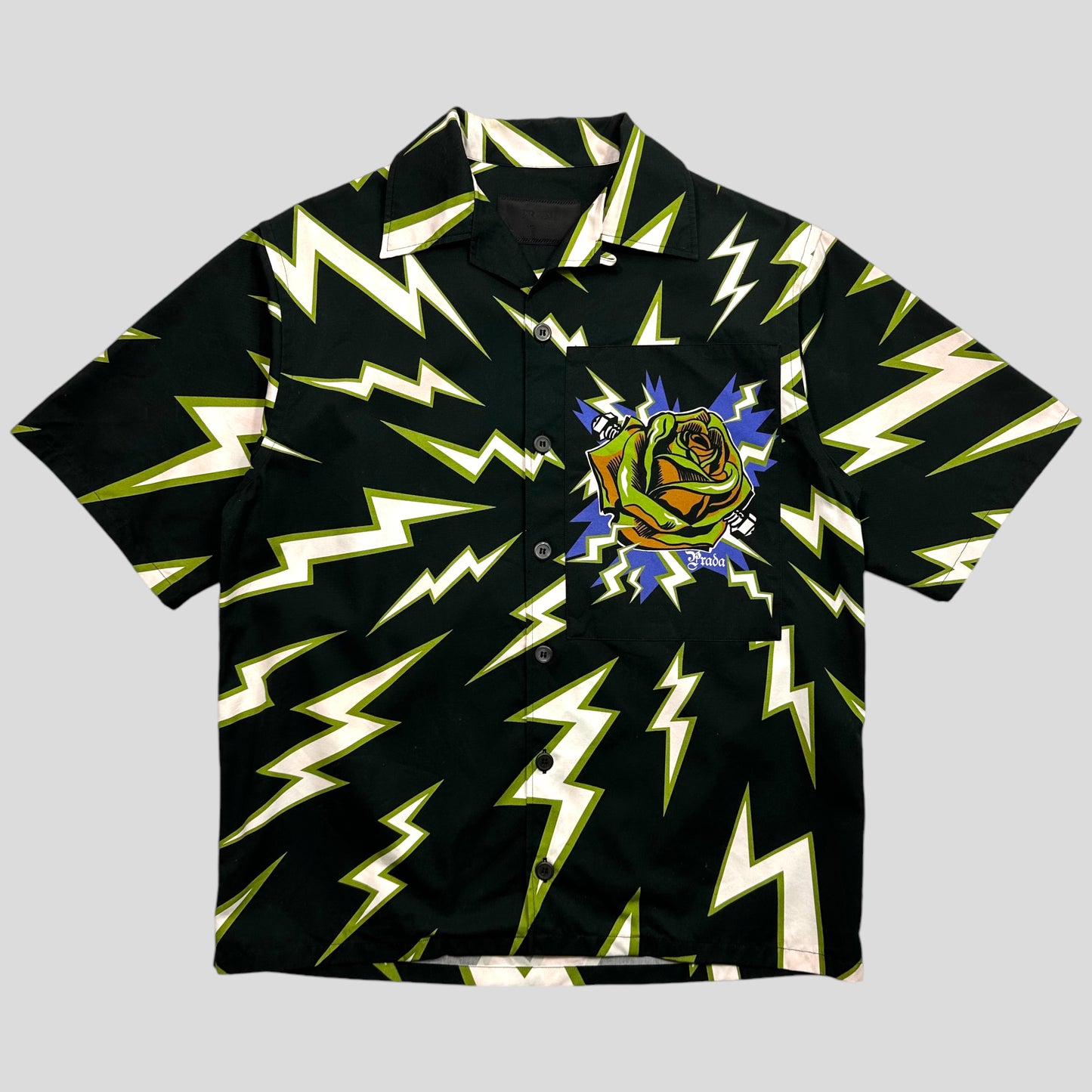 Prada x Frankenstein FW19 Boxy Lightning Shirt - XS (S/M)