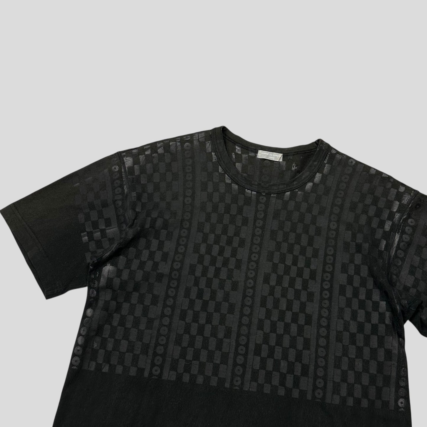 Comme Des Garçons Homme 00’s Overlay Tonal Graphic Print T-shirt - M