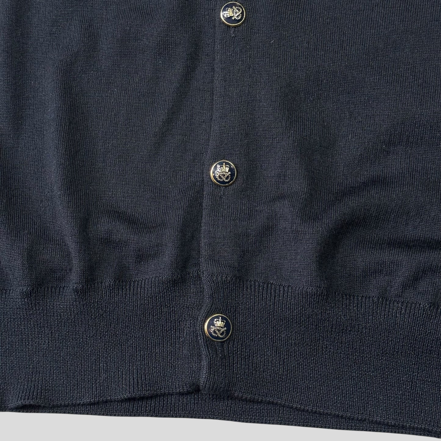 Miu Miu 00’s Crest Buttoned Navy Wool Cardigan - S/M