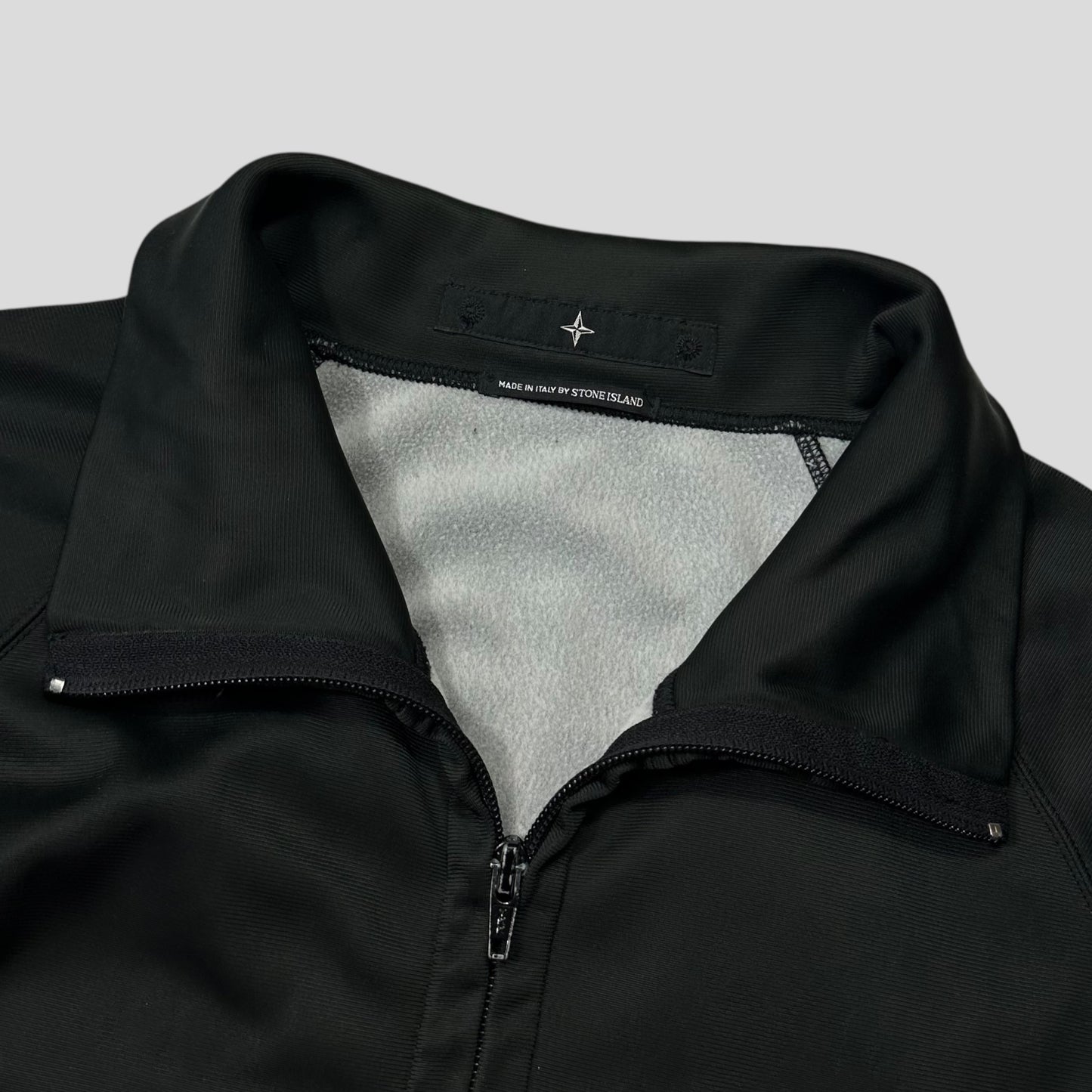 Stone Island AW04 Denims Spellout Logo Black Track Jacket - L