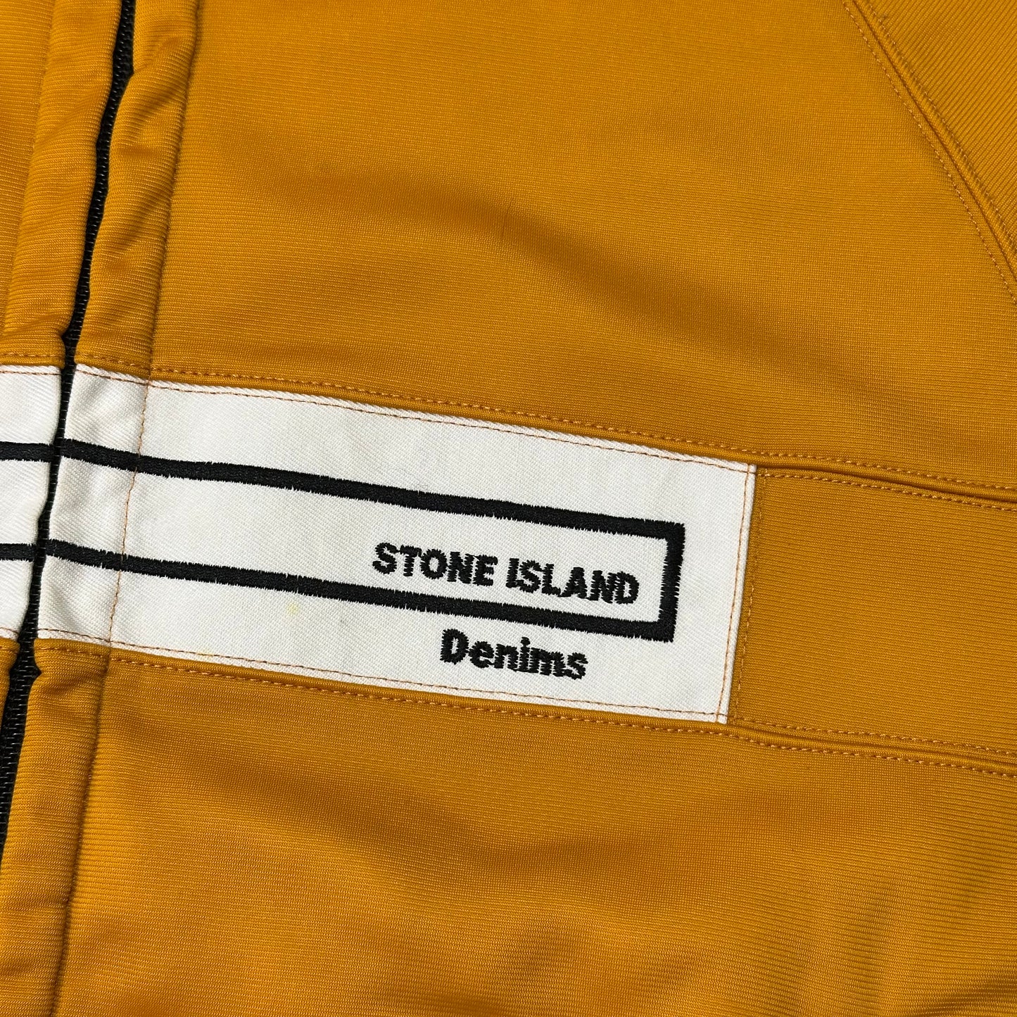 Stone Island AW04 Denims Spellout Logo Mustard Track Jacket - M