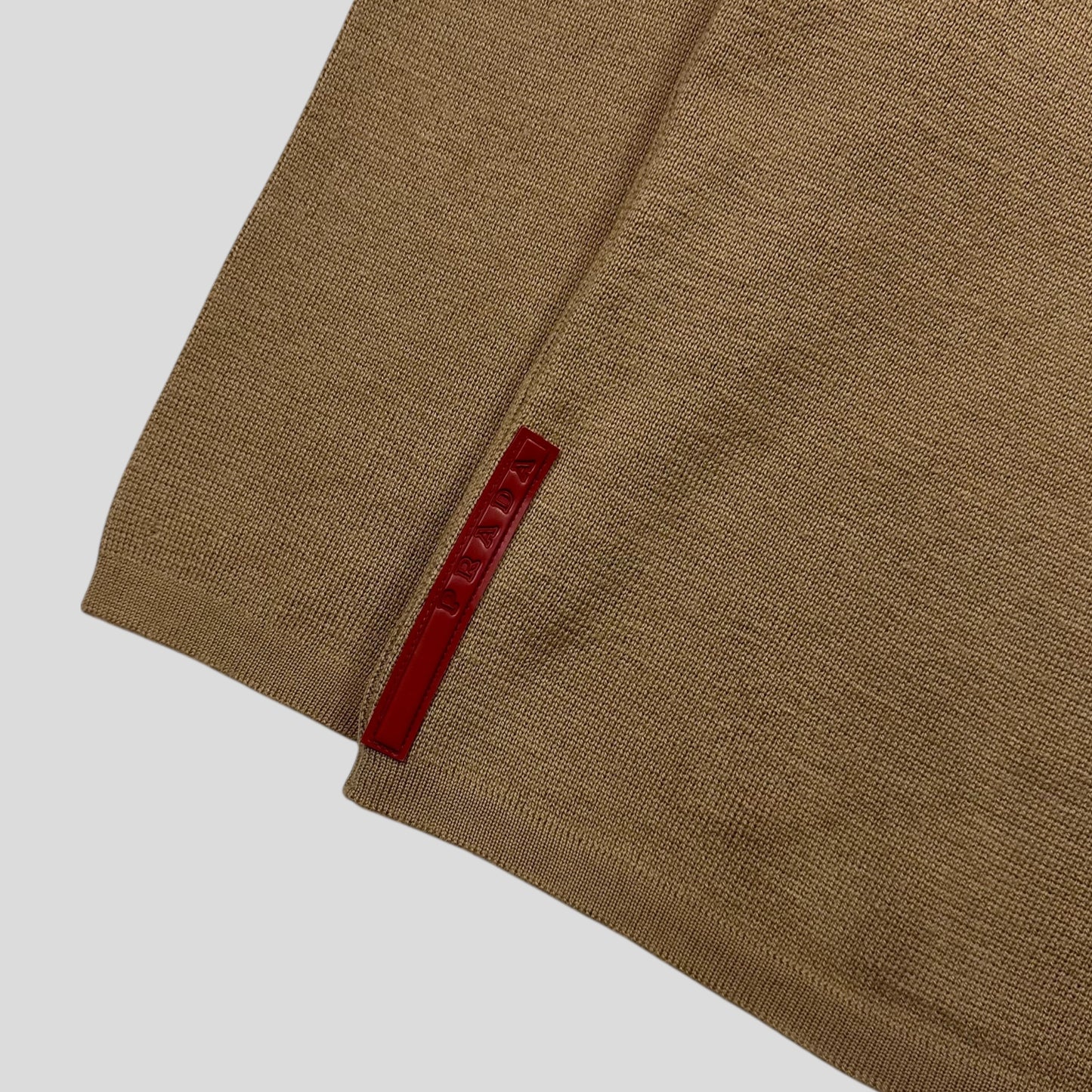 Prada Sport 00’s Ventilated Roll-neck Camel Knit Jumper - IT48