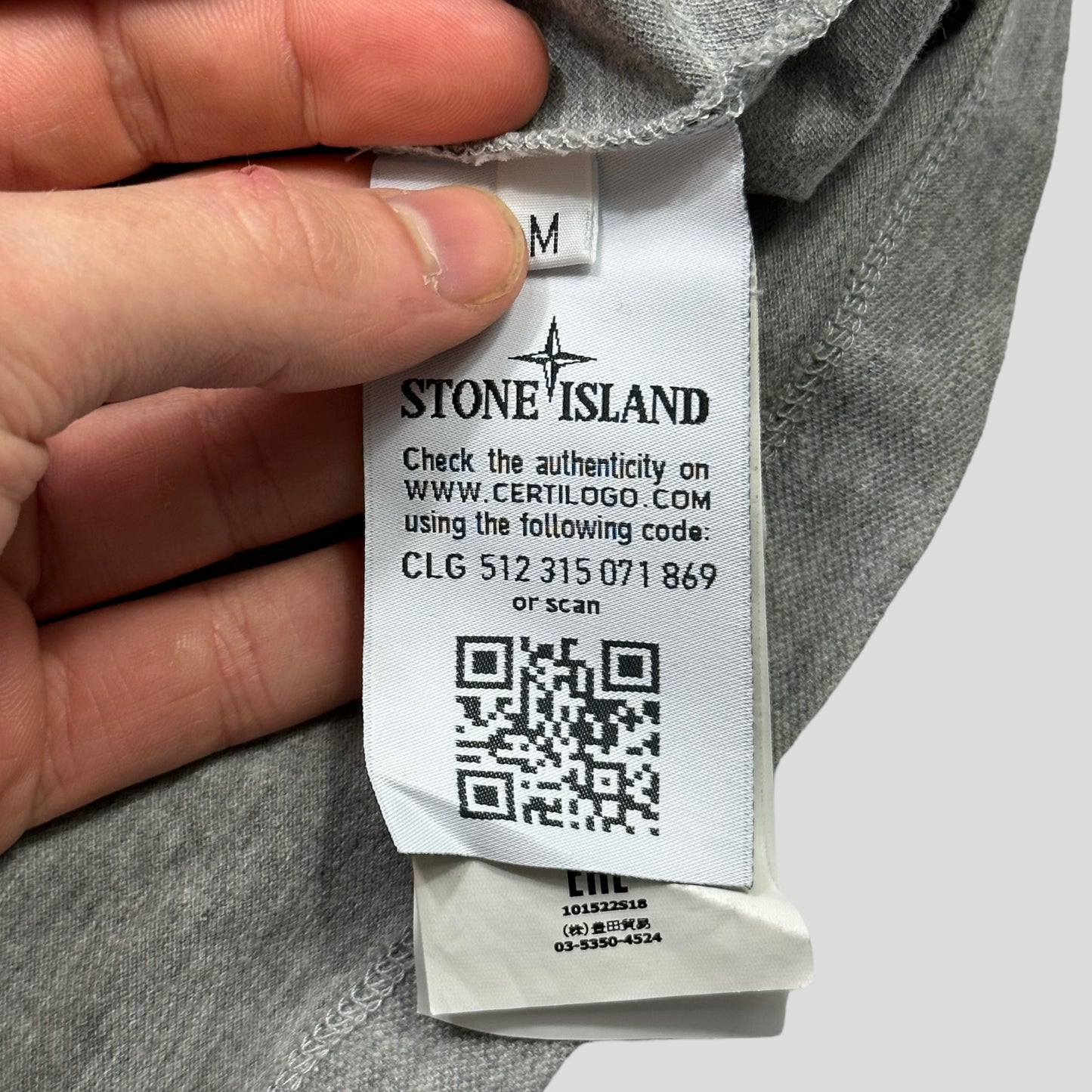 Stone Island Grey Compass Polo - M