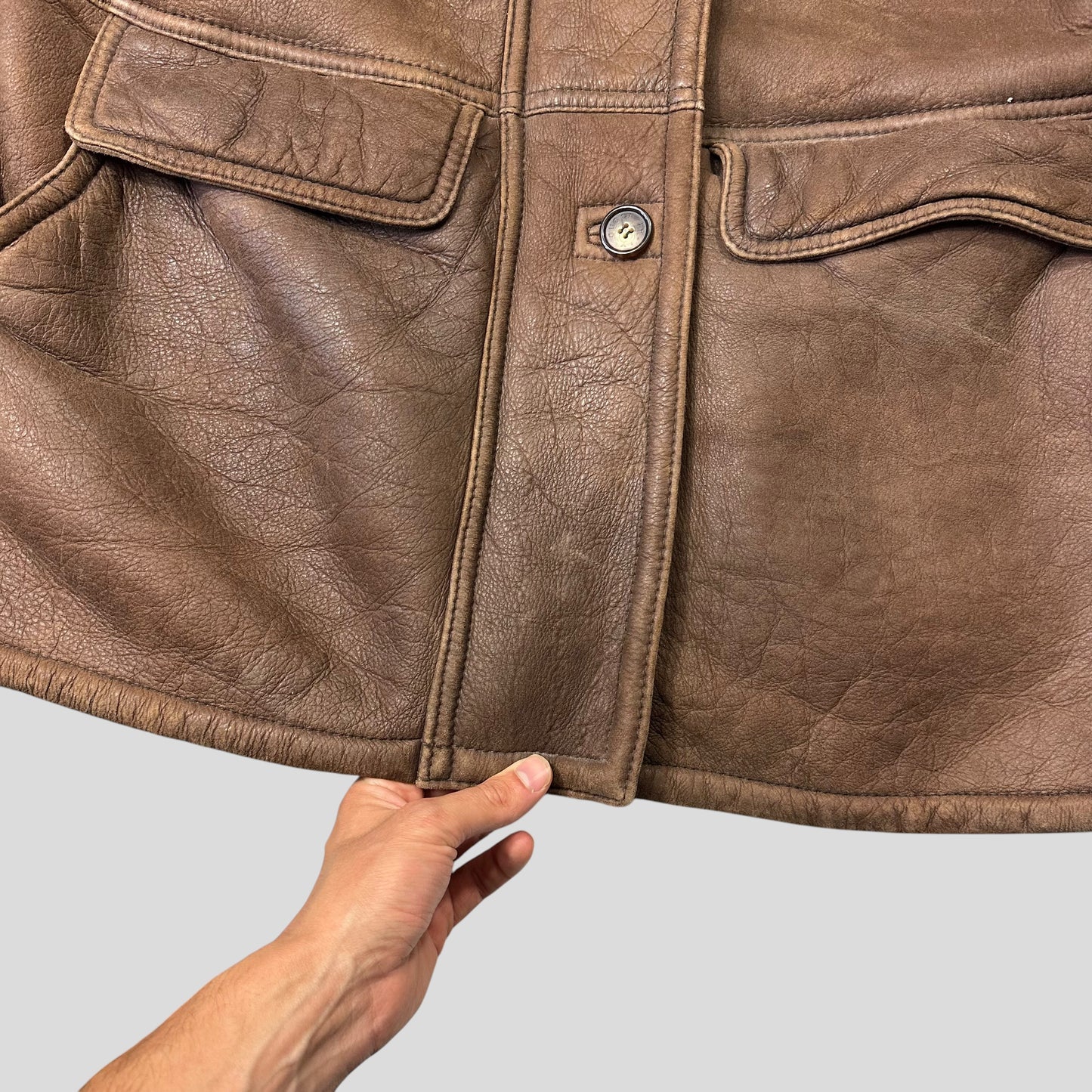 Gucci by Tom Ford 90’s Sheepskin Leather Heavy Shearling Coat - M