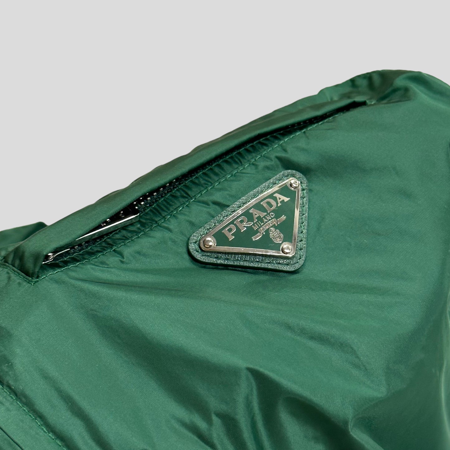 Prada Milano 2013 Emerald Green Nylon Windbreaker Gilet - IT46