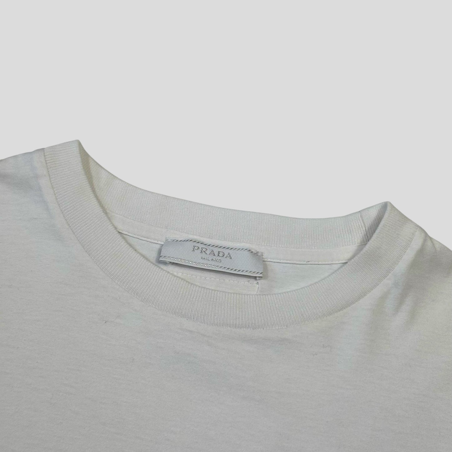 Prada 2019 Double Logo White Triangle T-shirt - M