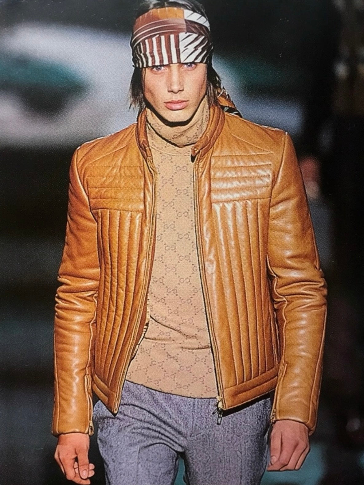 Gucci by Tom Ford AW00 Wool 3D Ribbed Runway Biker Jacket - IT50
