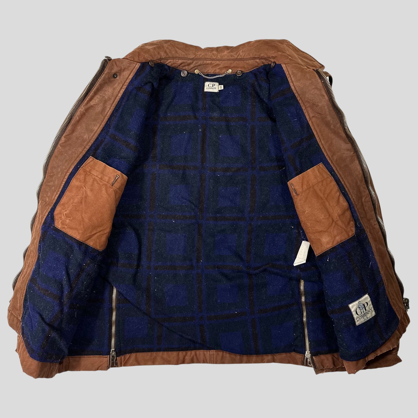 CP Company 1994 Waxed Heavy Cotton Flannel Lined Work Jacket - IT48 (L/XL)