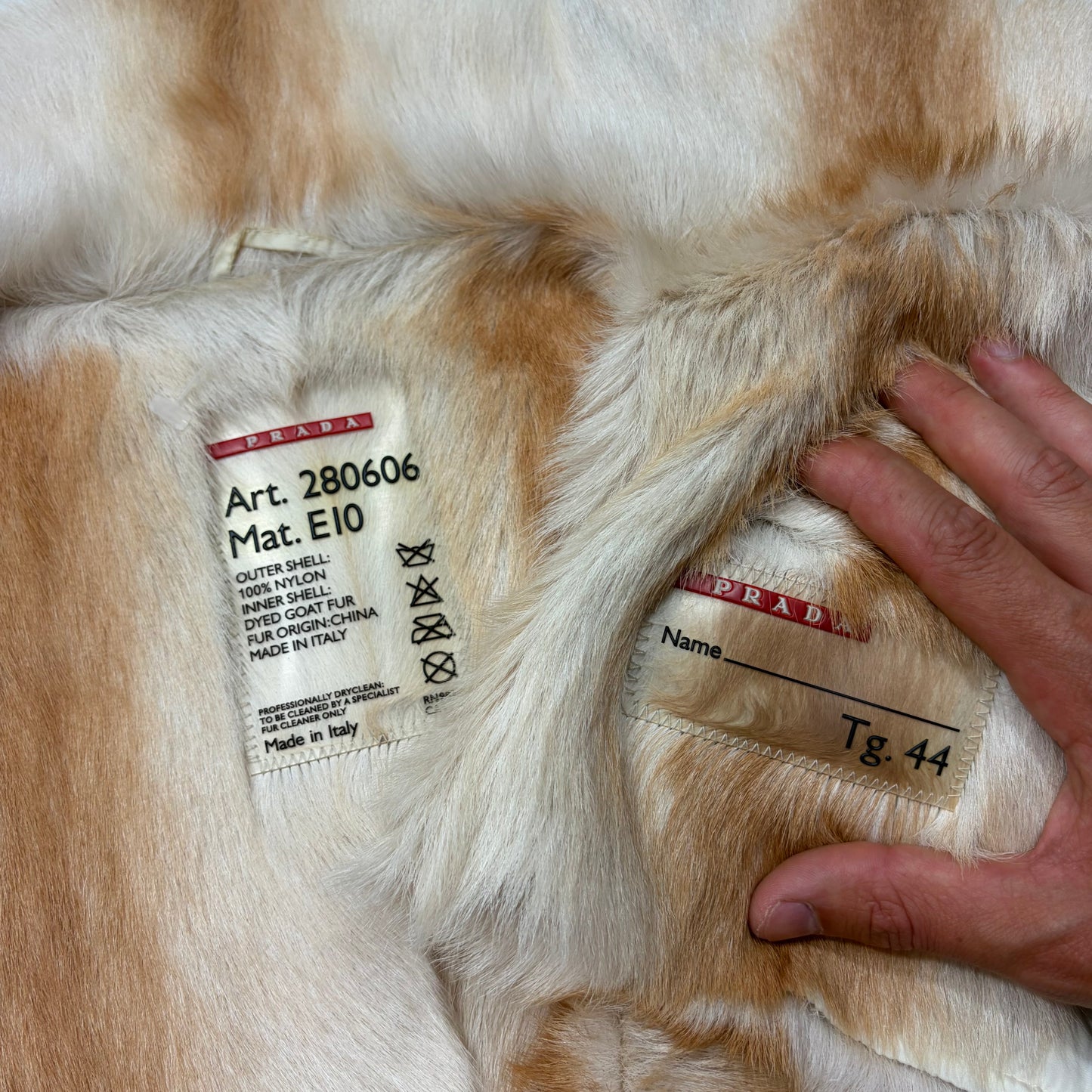 Prada Sport AW04 Goat Fur Nylon Gilet Jacket