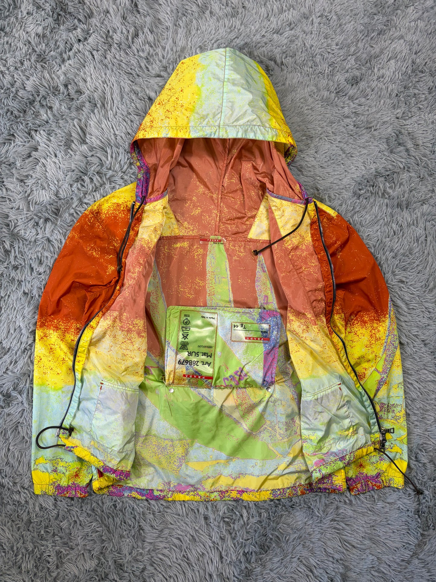 Prada Sport 00’s Thermal Sailing Heatmap Nylon Bag Jacket - S/M