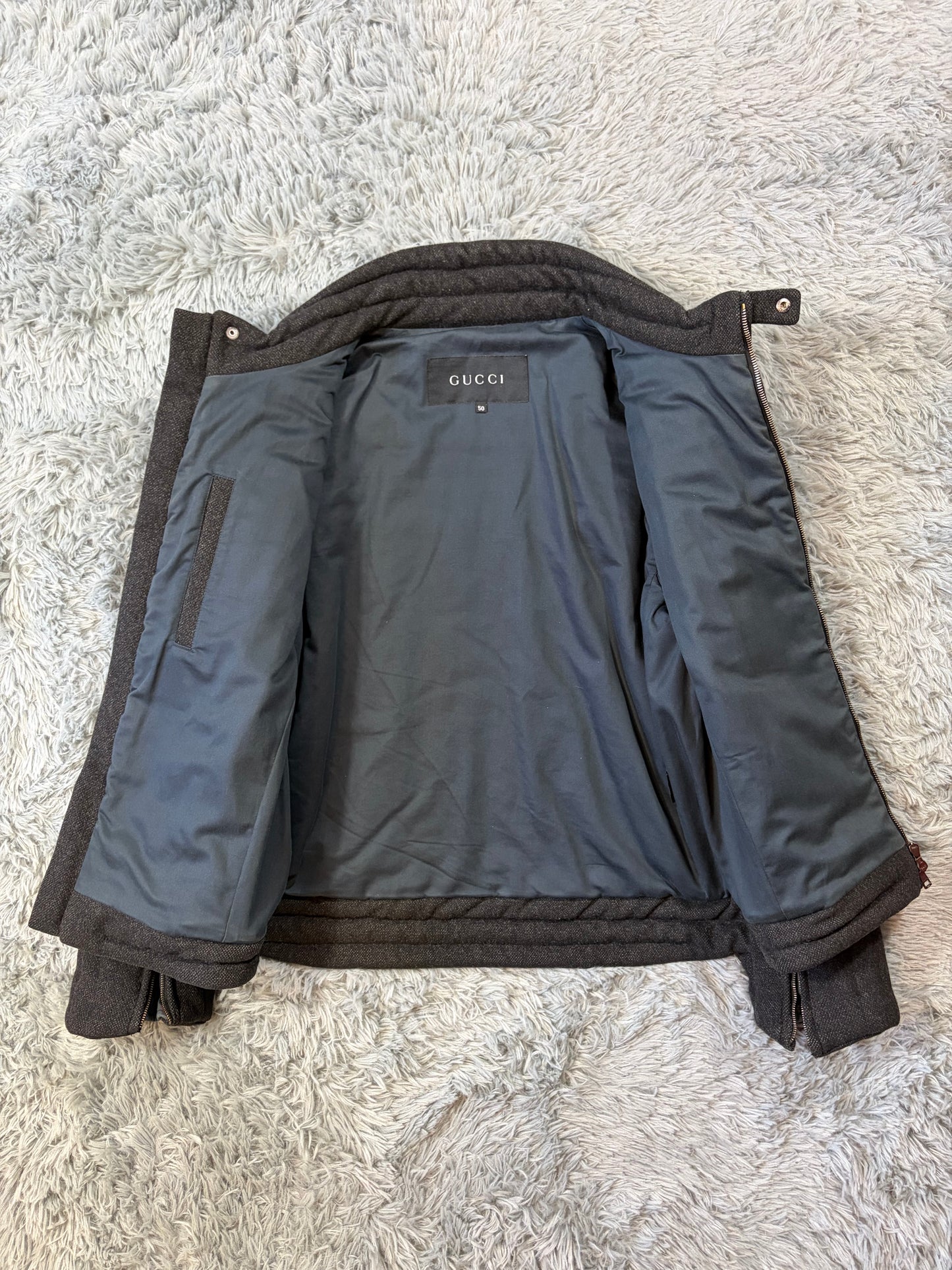 Gucci by Tom Ford AW00 Wool 3D Ribbed Runway Biker Jacket - IT50