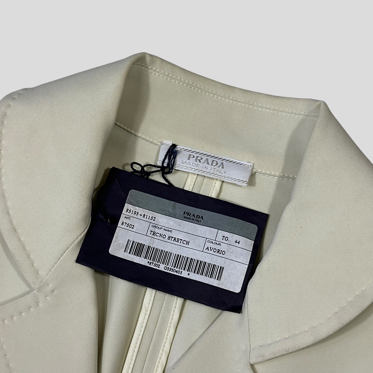 Prada Milano SS99 Tecno Stretch Belted Blazer Jacket - IT44