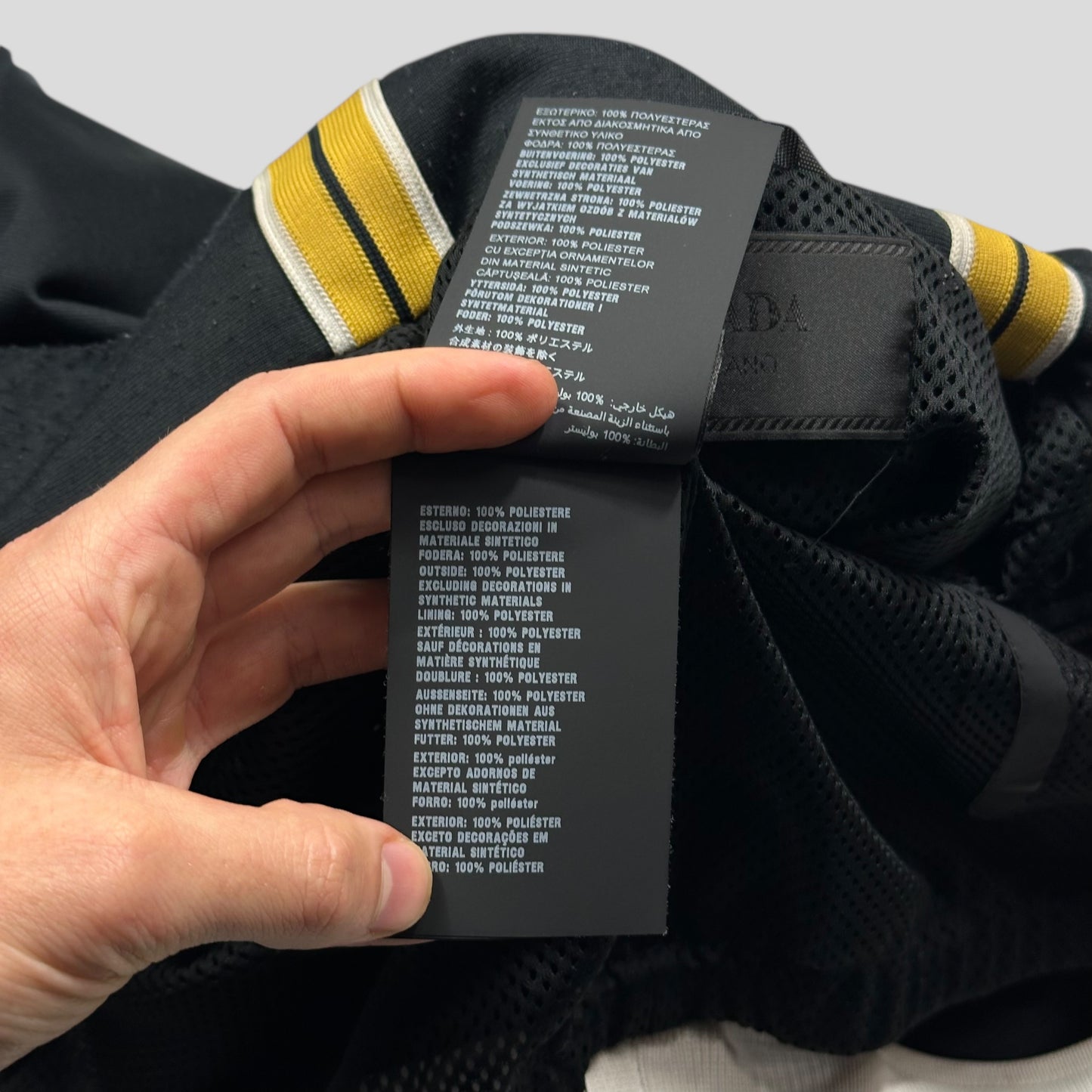 Prada 2018 Rubber Race Logo Striped Seam Track Jacket - L (M)