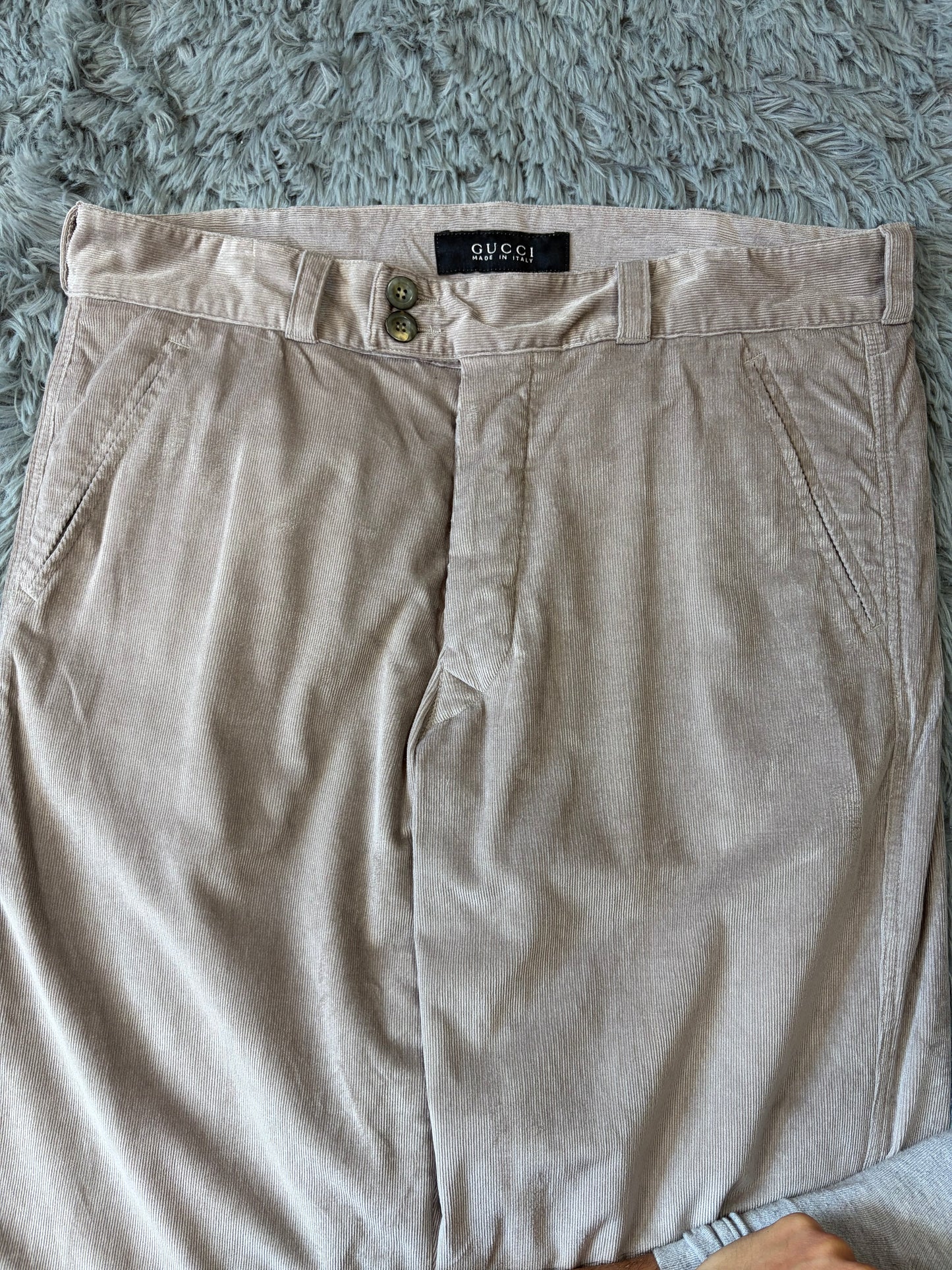 Gucci by Tom Ford 2004 Liquid Velvet Corduroy Western Trousers - IT52