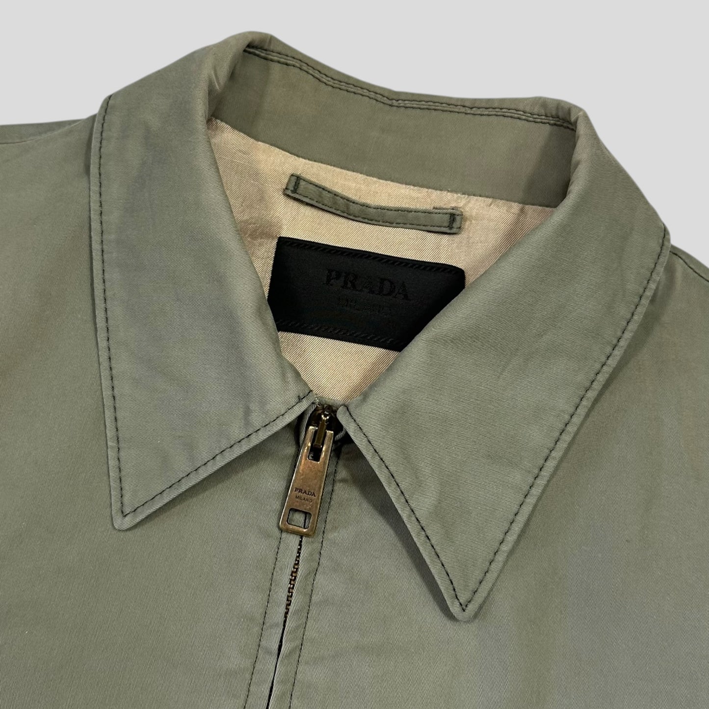 Prada Milano 2015 Pale Green Boxy Work Jacket - IT50