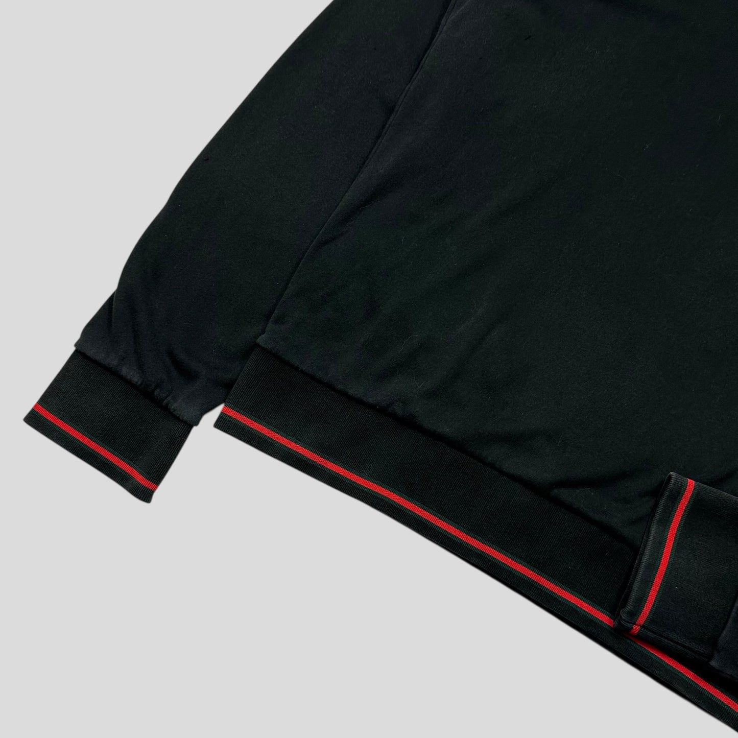 Gucci 2007 Crest Logo Web Stripe Teddy Cotton Hoodie - M