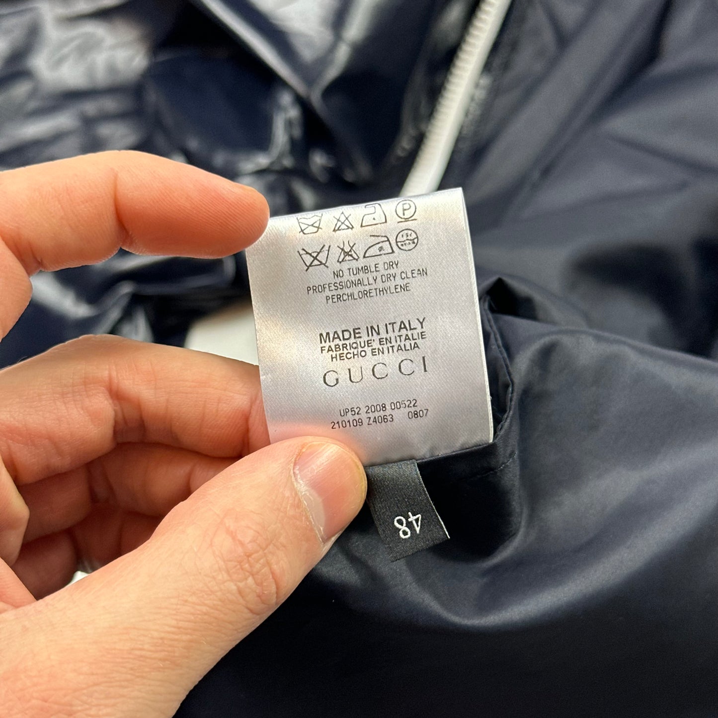 Gucci 2008 Gloss Nylon Prismatic Web Stripe Jacket - IT48 (M)