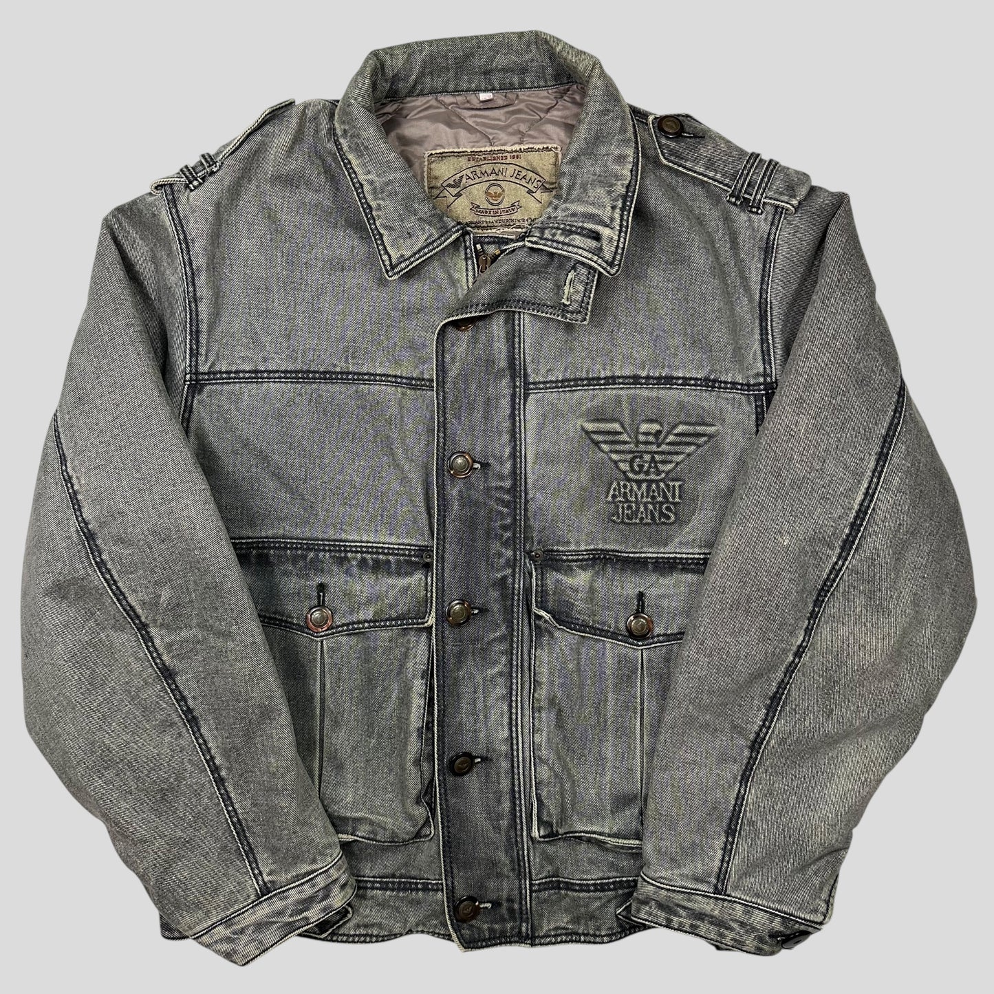 Armani Jeans 1991 Blanket Lined Heavy Cotton Work Jacket - L/XL