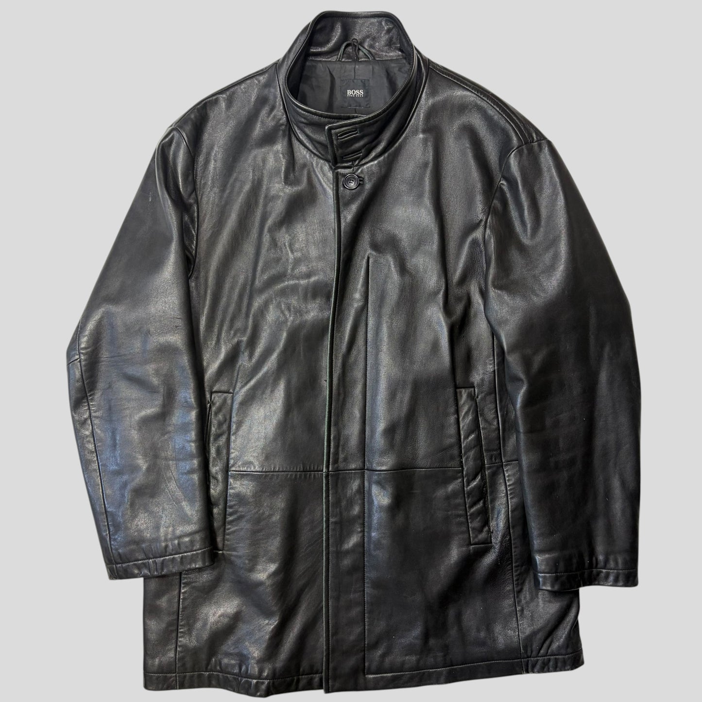 Hugo Boss 90’s Modular 2 in 1 Lambskin Leather Trench Coat - XL