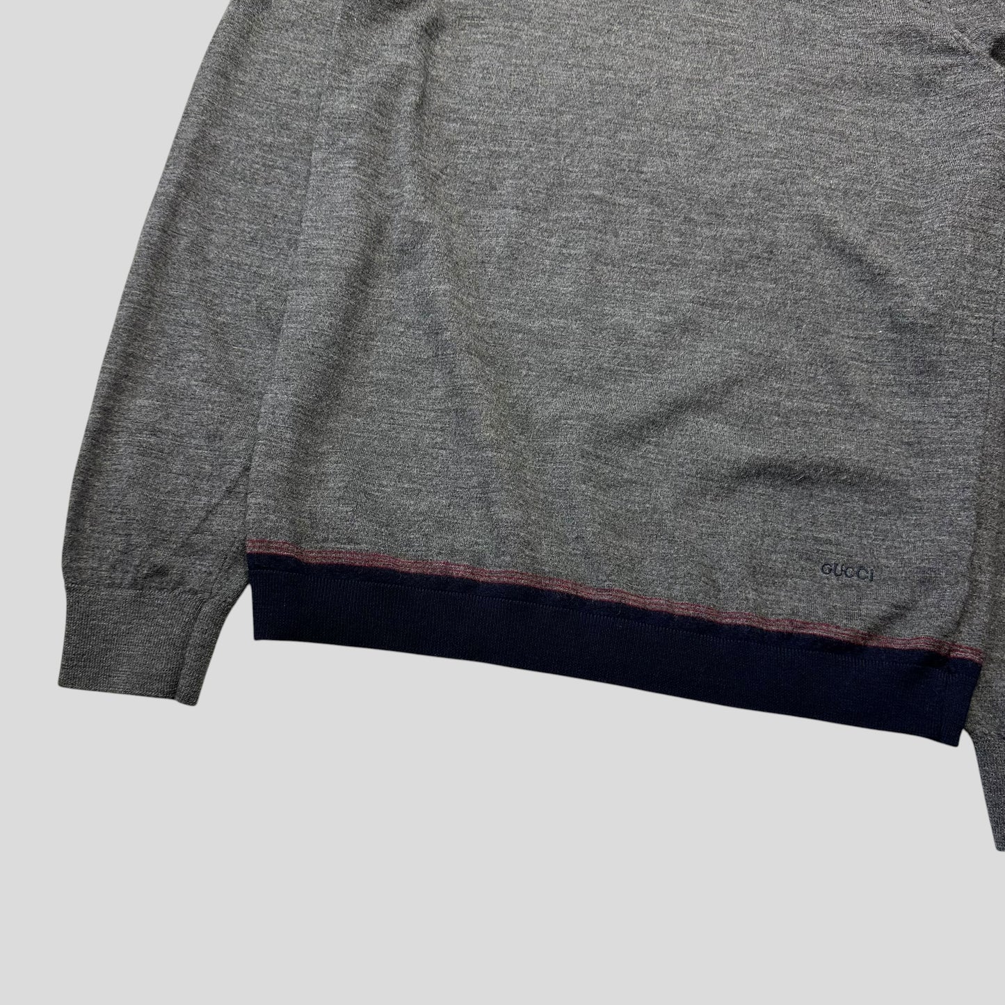 Gucci by Tom Ford 00’s Embroidered Logo Light Wool Knit - S