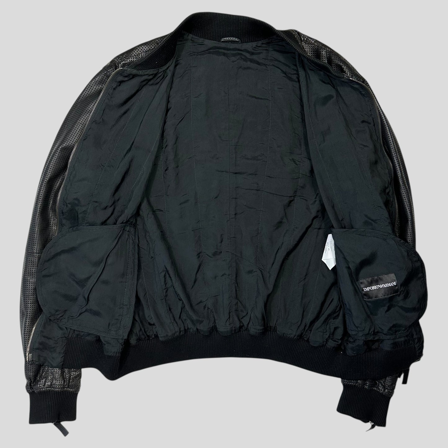 Emporio Armani 2009 Perforated Mesh Lambskin Leather Bomber - IT52 (M)
